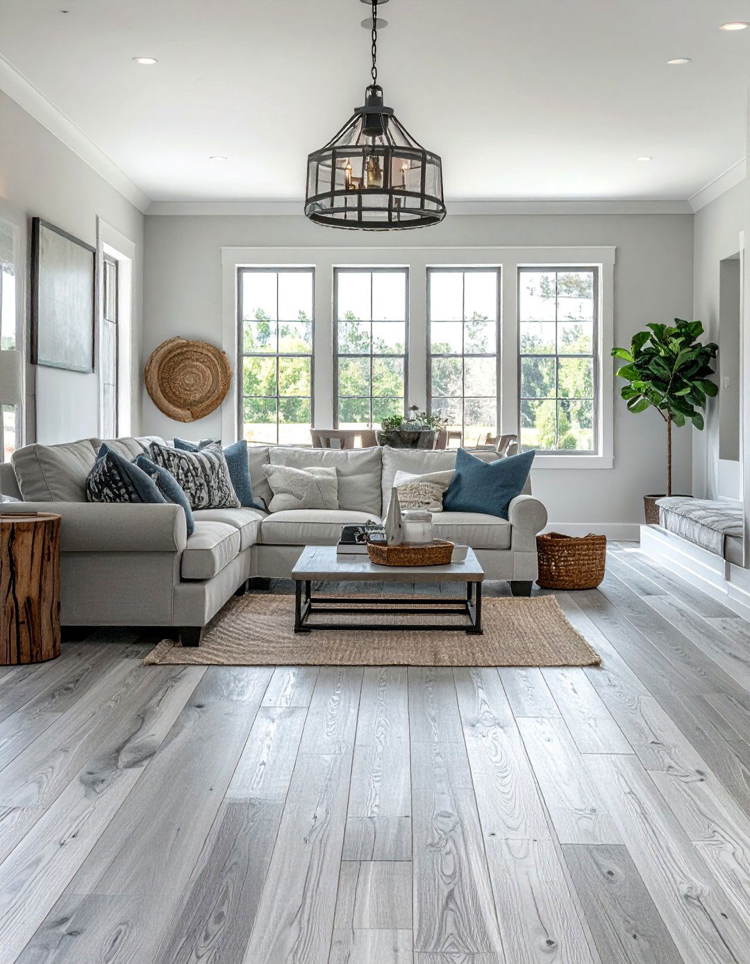 Light Gray Washed Wood Flooring - 40 Farmhouse Flooring Ideas to Enhance Your Home's Charm