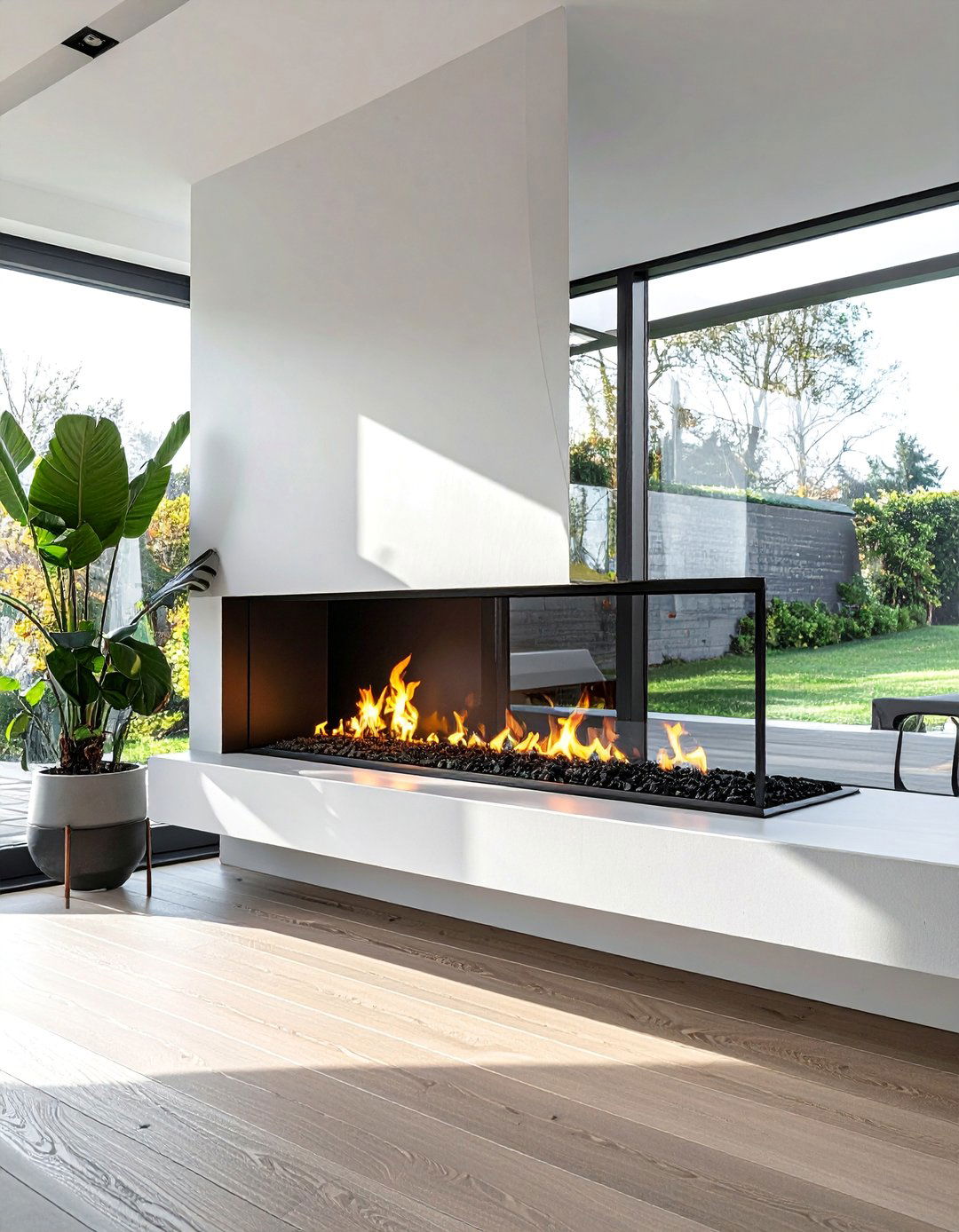 Linear Horizontal Fireplace Layouts - 20 Scandinavian Fireplace Ideas for Cozy Warmth