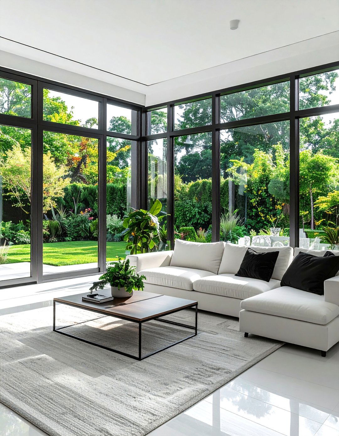 Living Room with Black Window Frames - 40 Living Room Decor Ideas for a Cozy and Chic Space