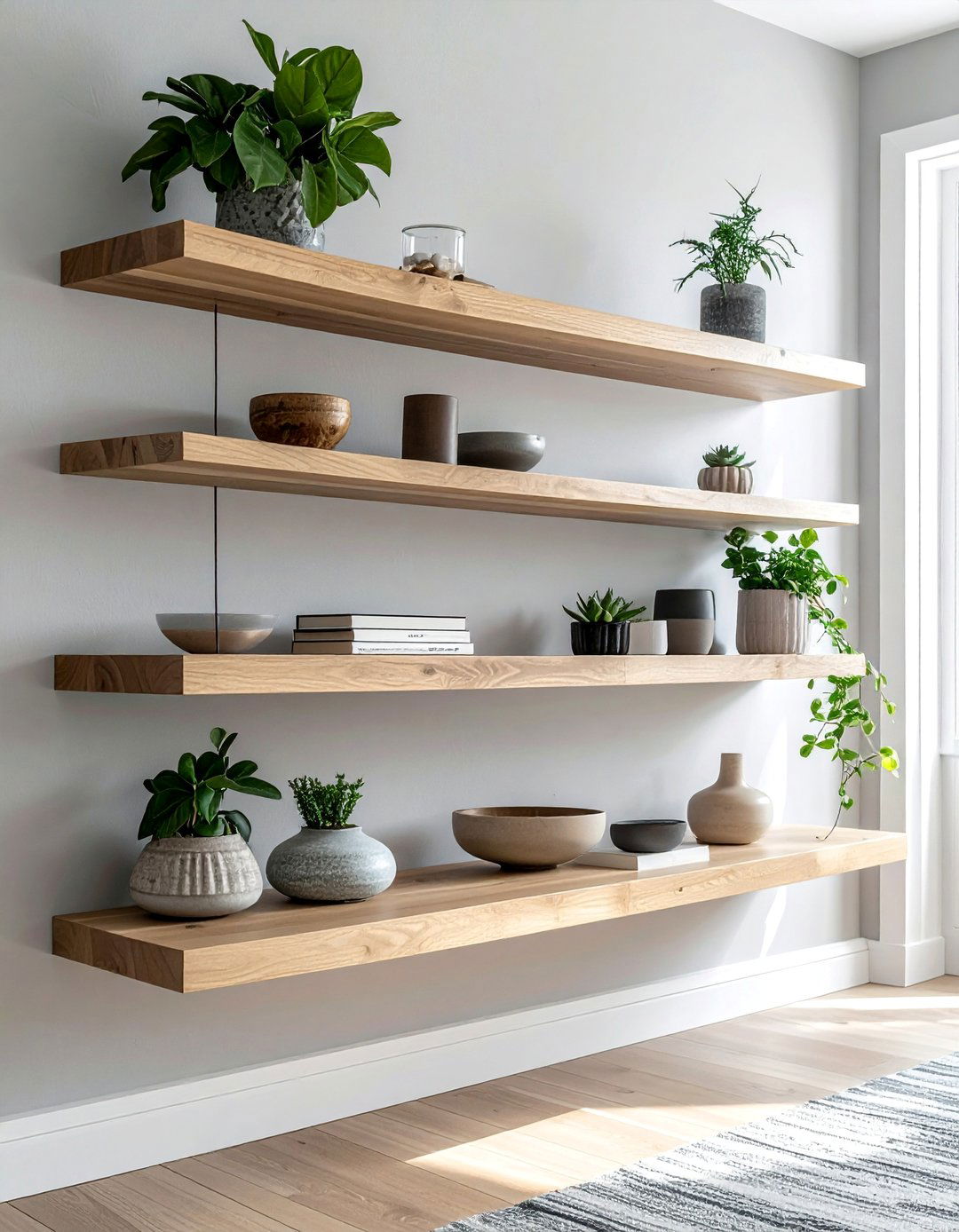 Living Room with Floating Shelves - 40 Living Room Decor Ideas for a Cozy and Chic Space