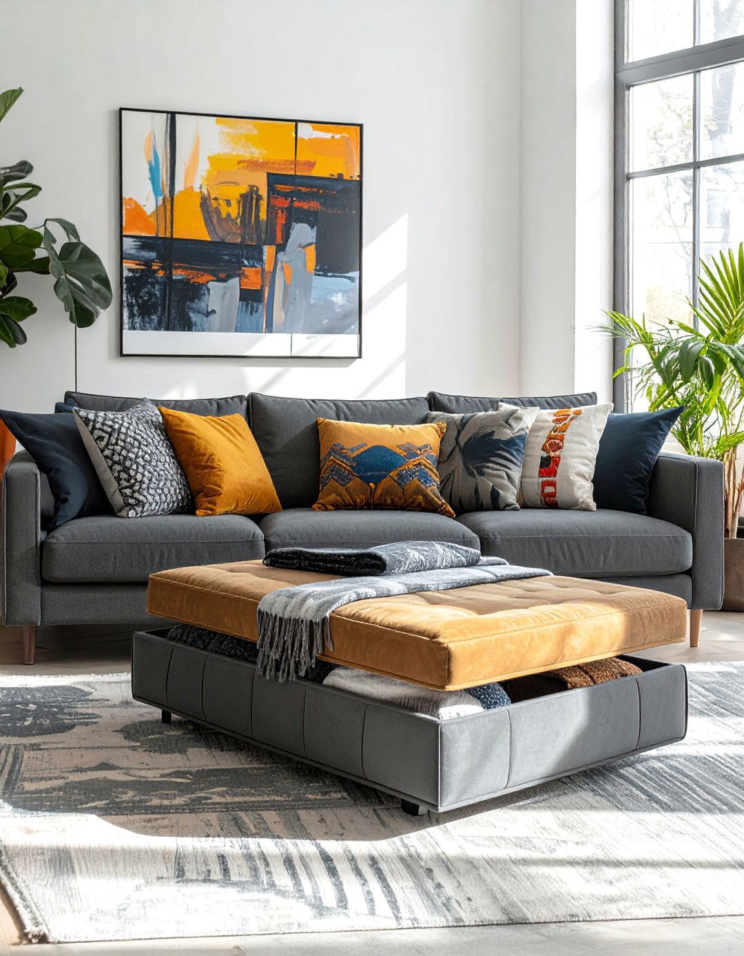 Living Room with Hidden Storage Solutions - 40 Living Room Decor Ideas for a Cozy and Chic Space