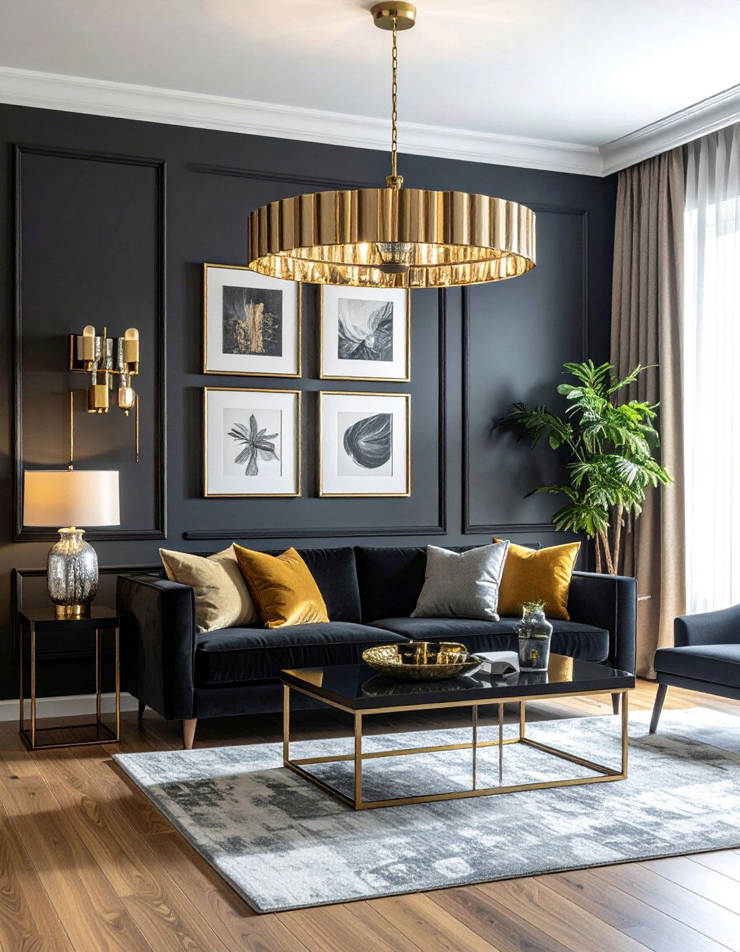 Living Room with Mixed Metal Finishes - 40 Living Room Decor Ideas for a Cozy and Chic Space