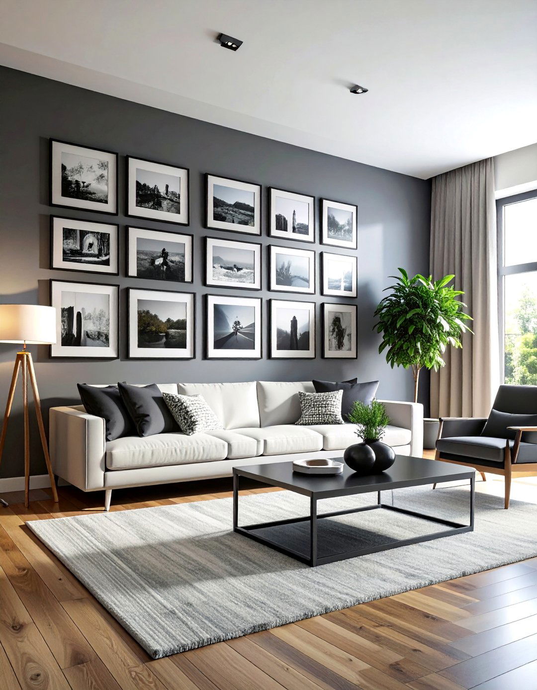 Living Room with a Gallery Wall