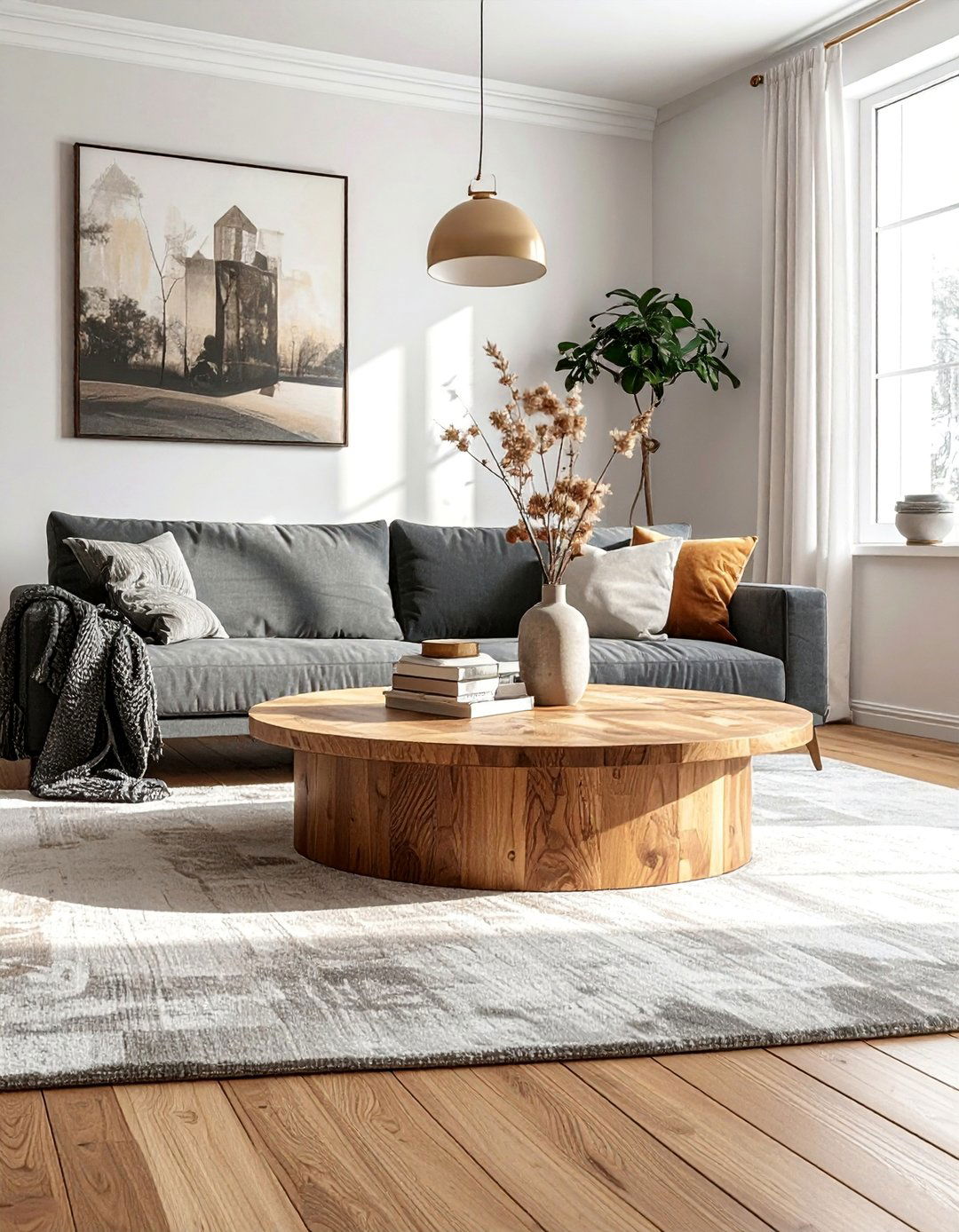 Living Room with a Round Coffee Table - 40 Living Room Decor Ideas for a Cozy and Chic Space