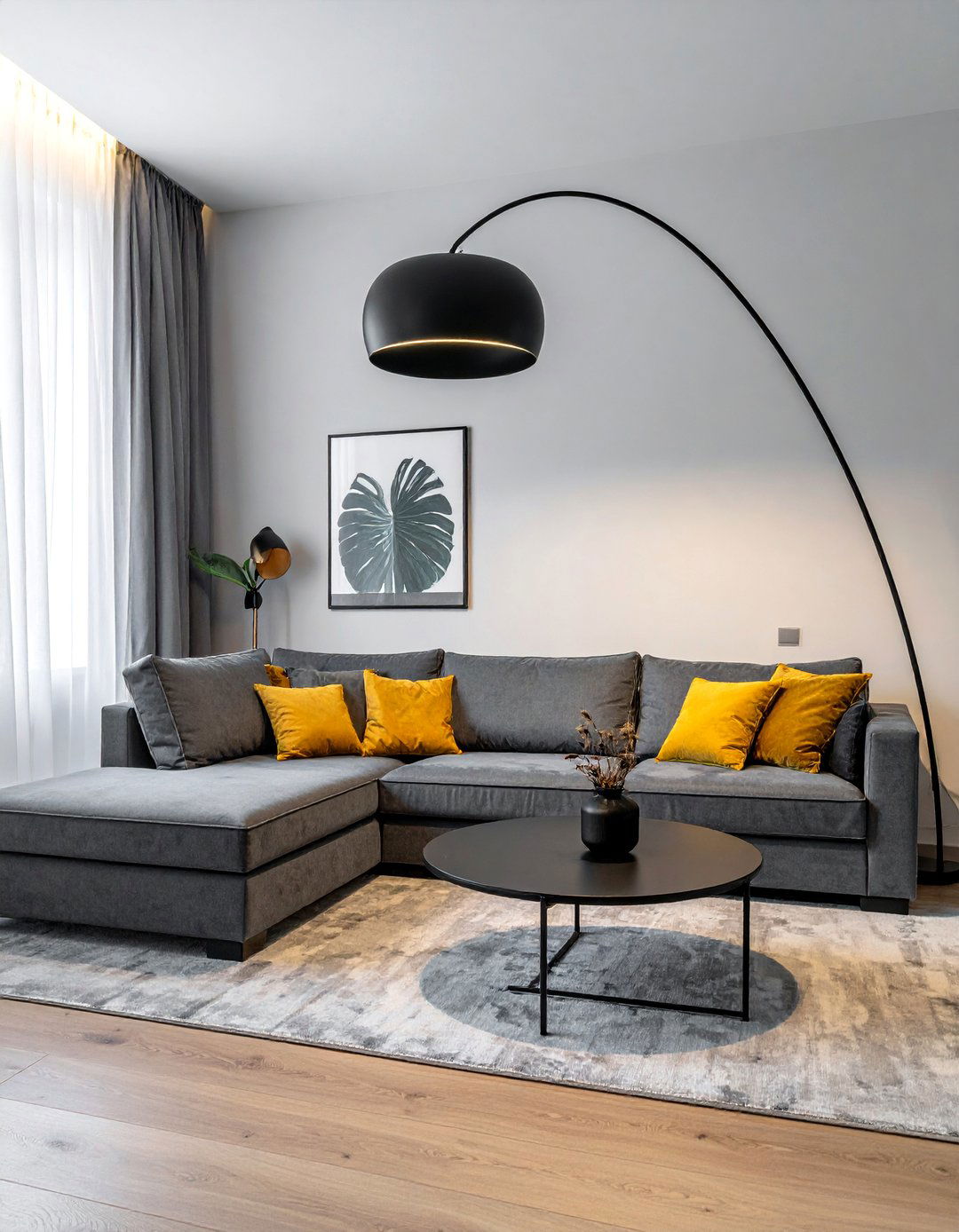 Living Room with a Sculptural Floor Lamp - 40 Living Room Decor Ideas for a Cozy and Chic Space