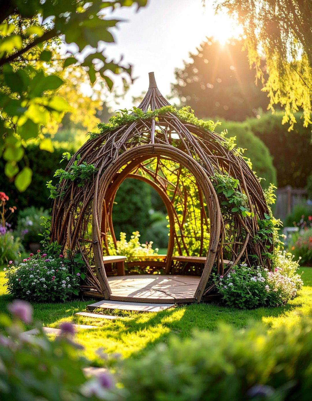 Living Willow Structures - 30 Rustic Landscaping Ideas to Transform Your Outdoor Space