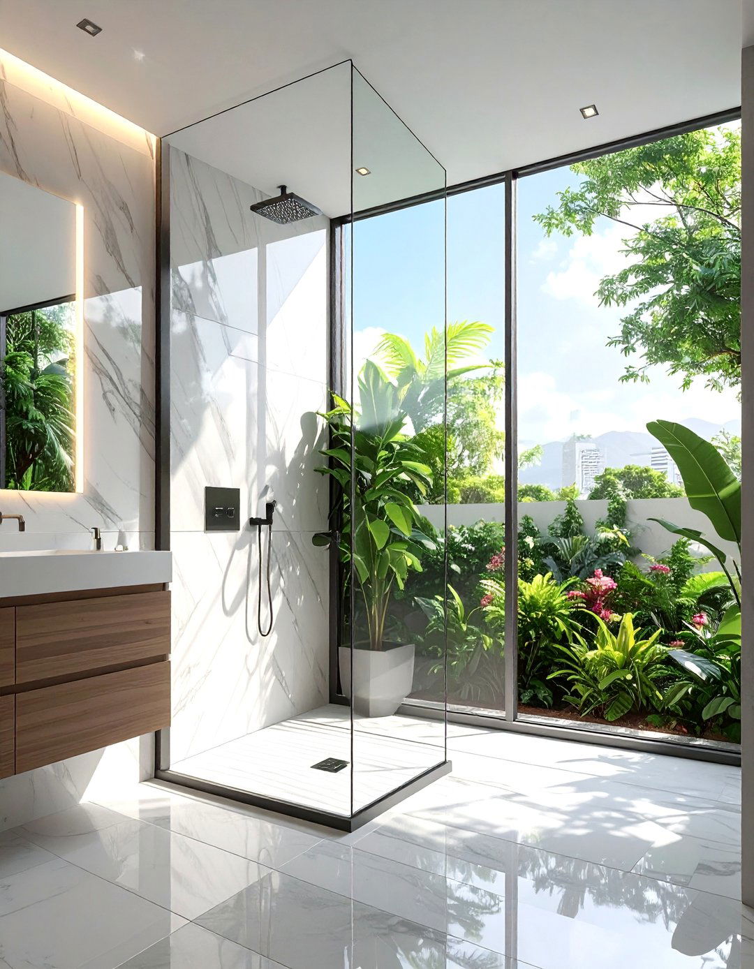 Louvered Glass Panels - 30 Shower Window Ideas to Brighten Up Your Bathroom