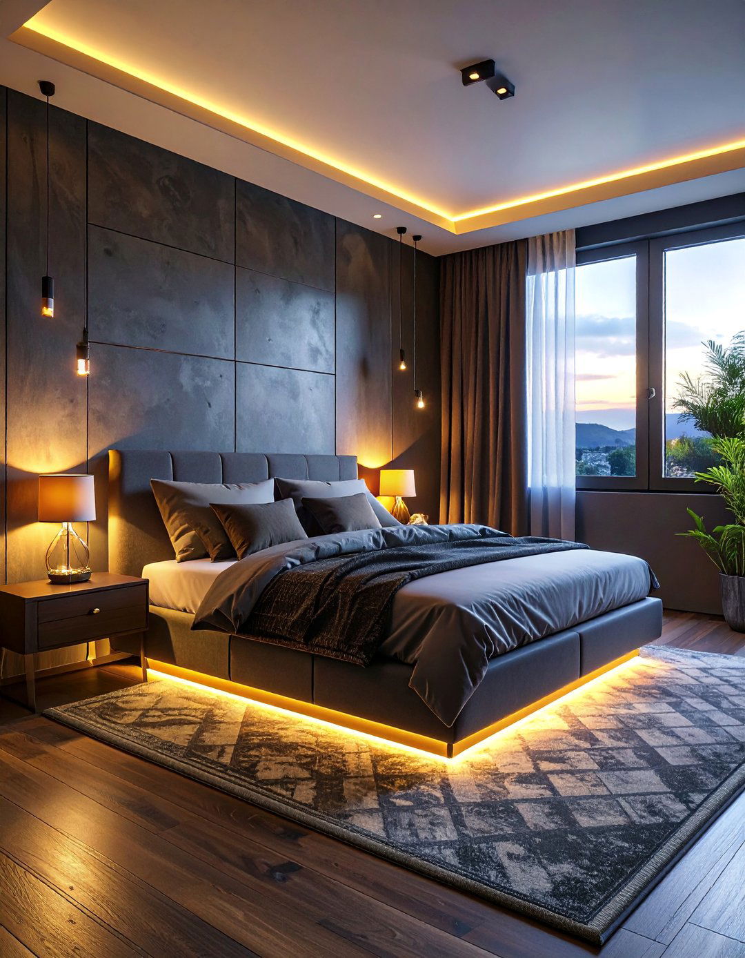 Low Level Ambient Lighting - 25 Dark Bedroom Ideas for a Cozy and Moody Retreat
