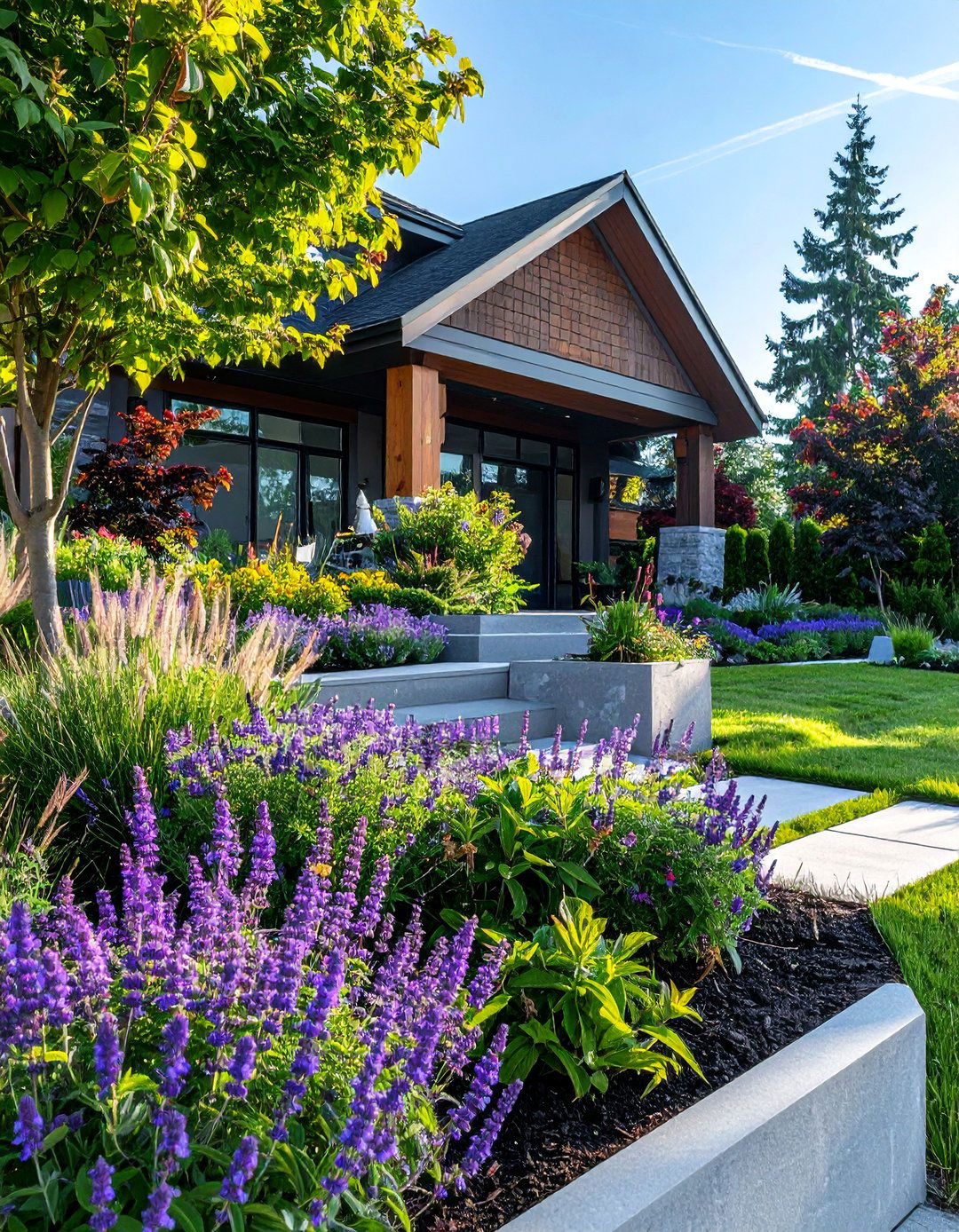 Low Maintenance Modern Perennials - 40 Front Yard Landscaping Ideas to Boost Curb Appeal