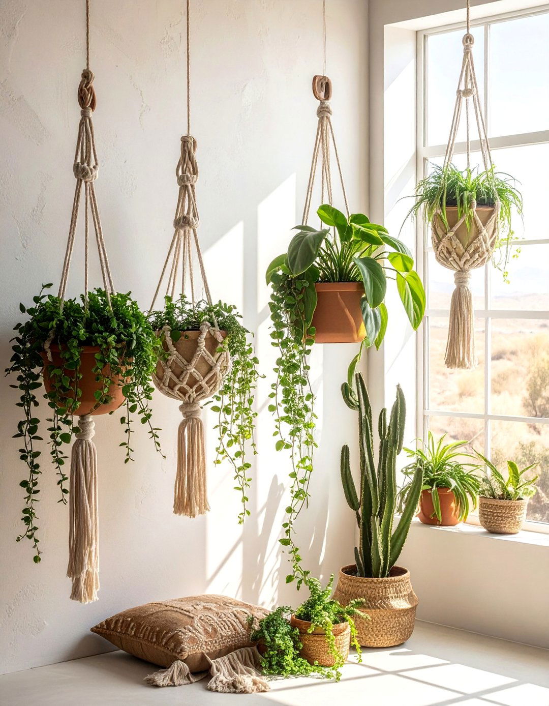 Macrame Plant Hangers and Art - 20 Bohemian Desert Decor Ideas for a Warm and Inviting Home