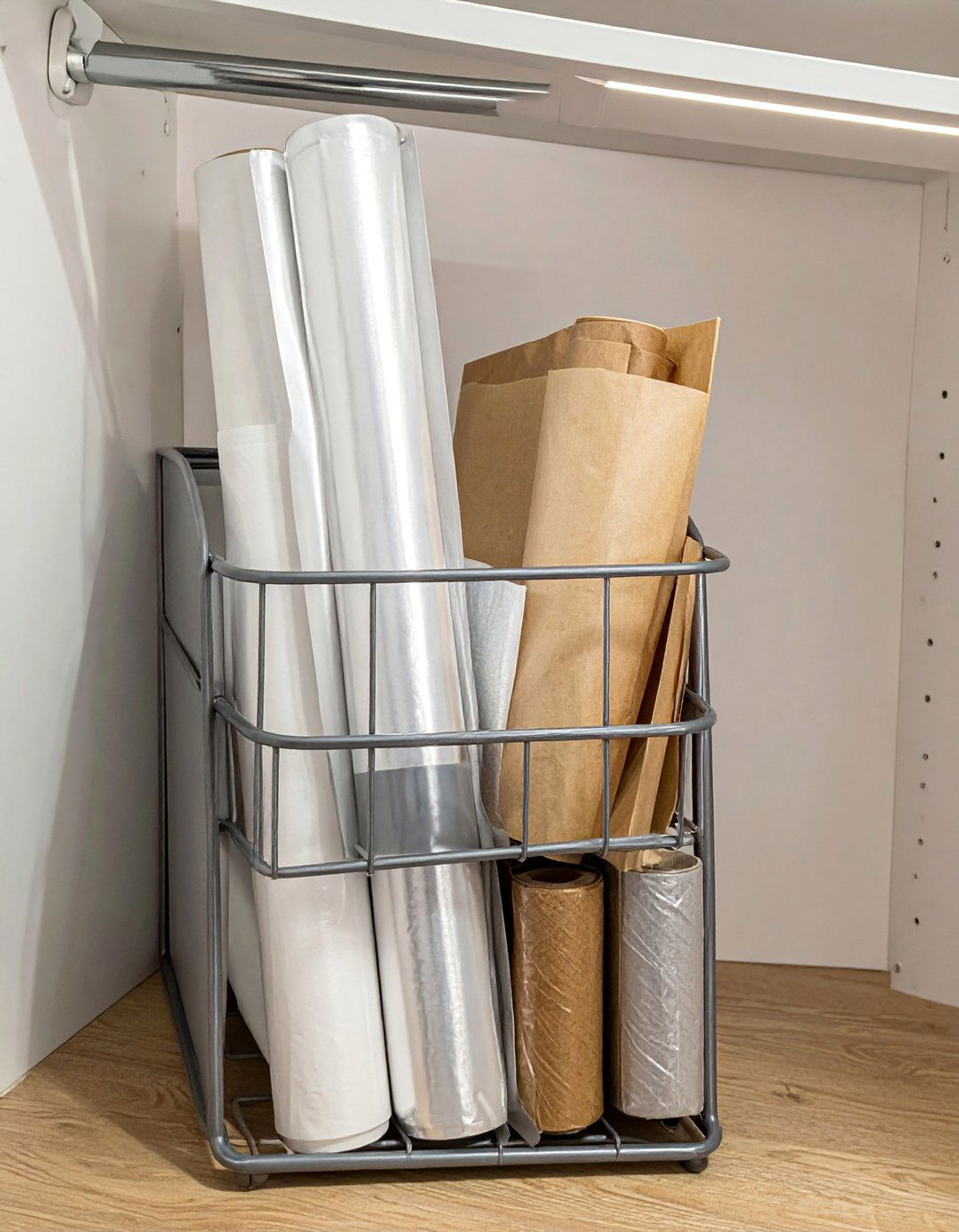 Magazine Files for Storing Wraps and Foils - 30 Small Pantry Ideas for Efficient Storage
