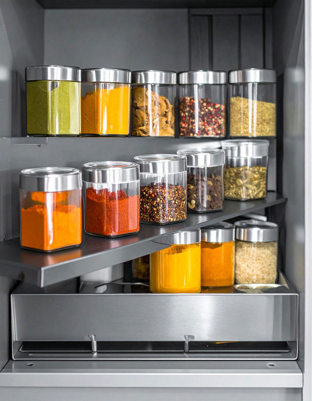 Magnetic Storage Tins in a Small Pantry - 30 Small Pantry Ideas for Efficient Storage