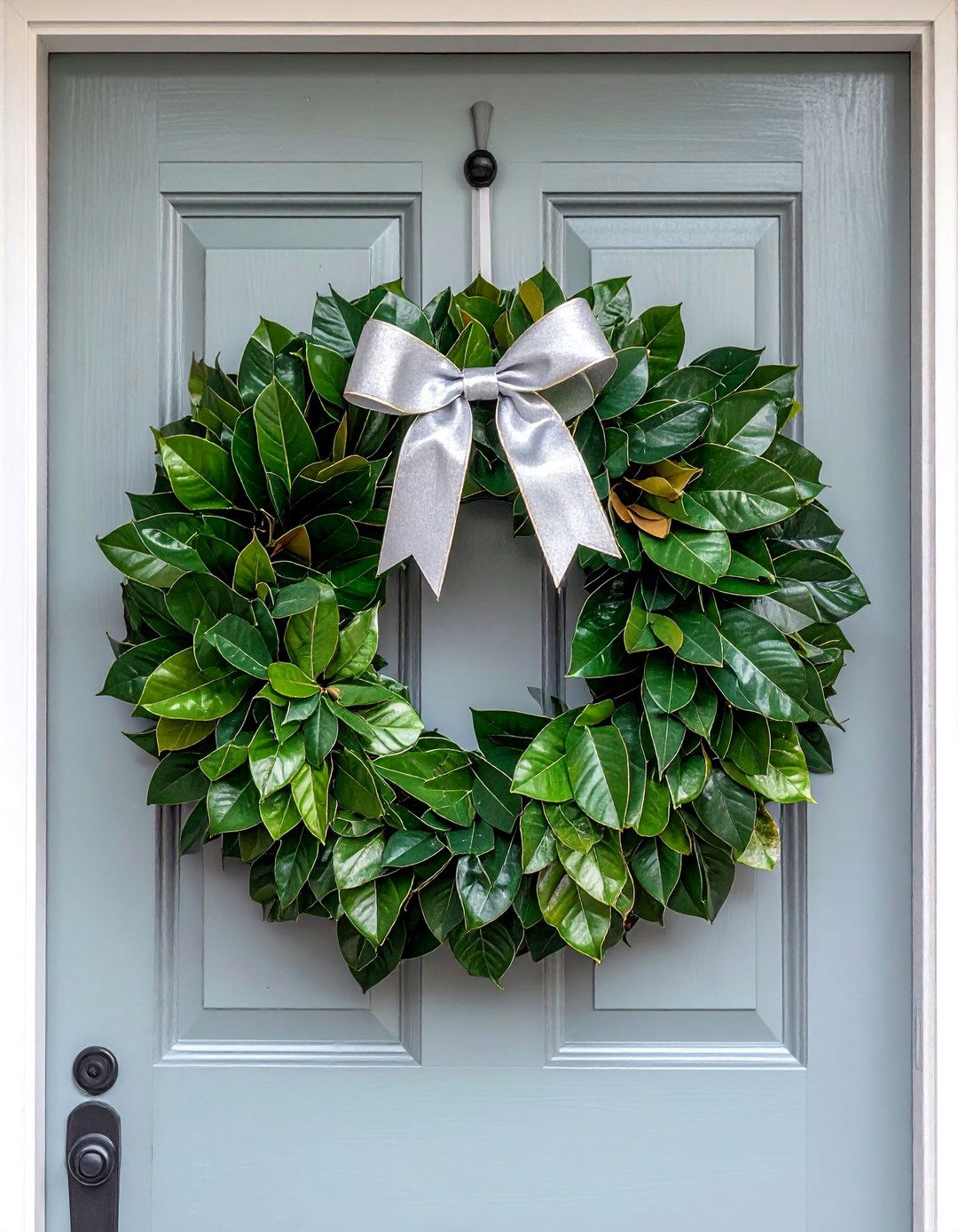 Magnolia Leaf Wreath - 30 Front Door Fall Decor Ideas to Welcome the Season