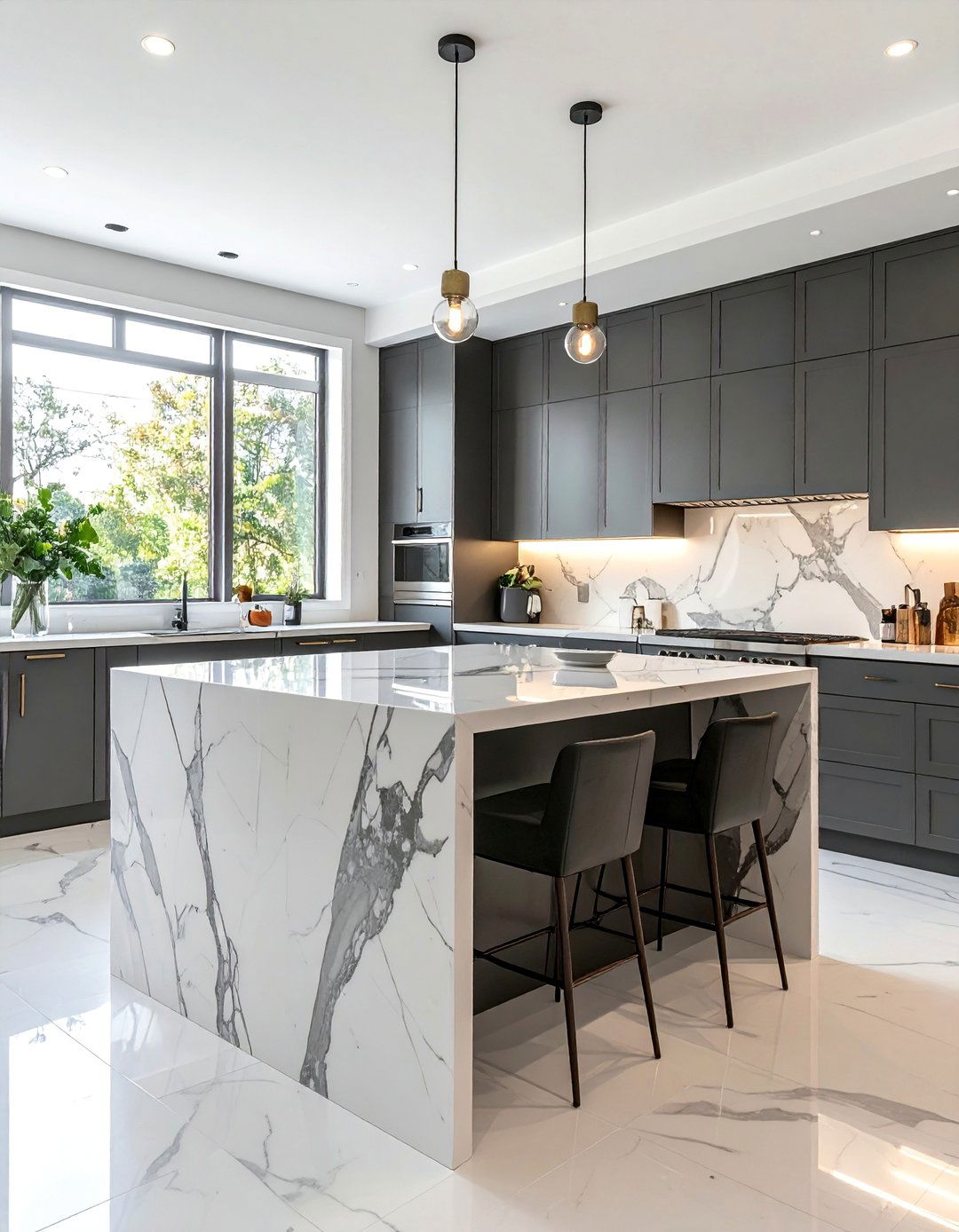 Marble Slab Statement Piece - 40 Kitchen Island Ideas for Spacious Kitchens