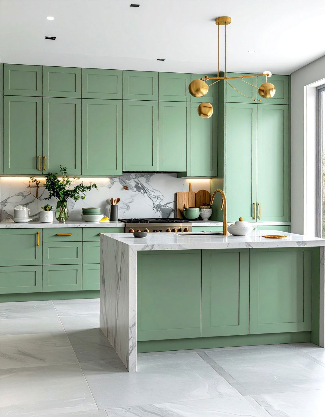 Matte Finish Mint Green Cabinets - 30 Mint Green Kitchen Ideas for a Fresh Look