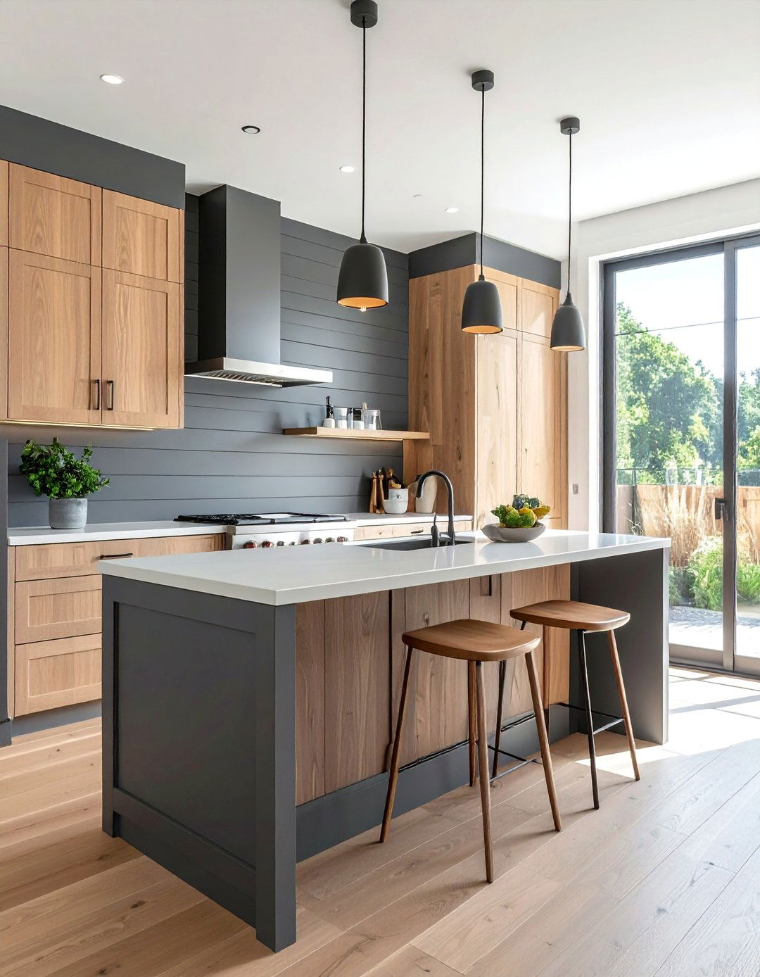 Matte Finish Shiplap Backsplash - 30 Shiplap Backsplash Ideas for Your Kitchen Makeover