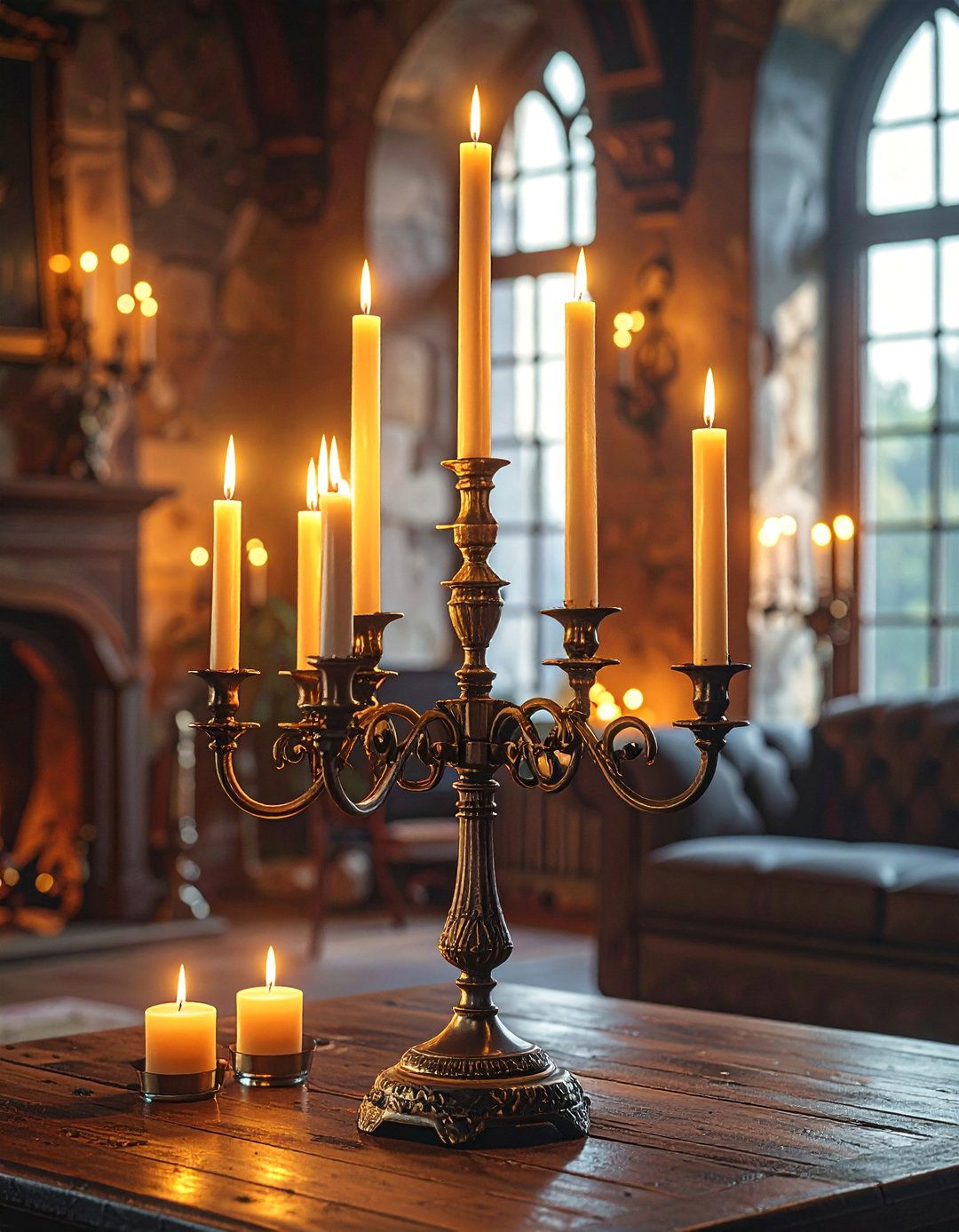 Medieval Candelabra and Ambient Lighting - 20 Castle Living Room Ideas for a Royal Ambiance