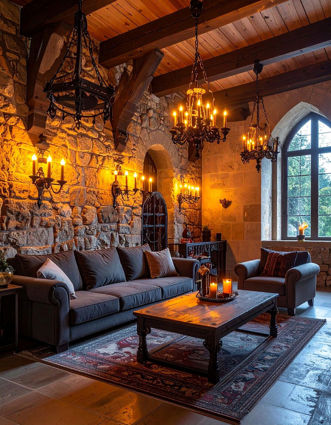 Medieval Lighting and Torch Style Fixtures - 20 Castle Living Room Ideas for a Royal Ambiance