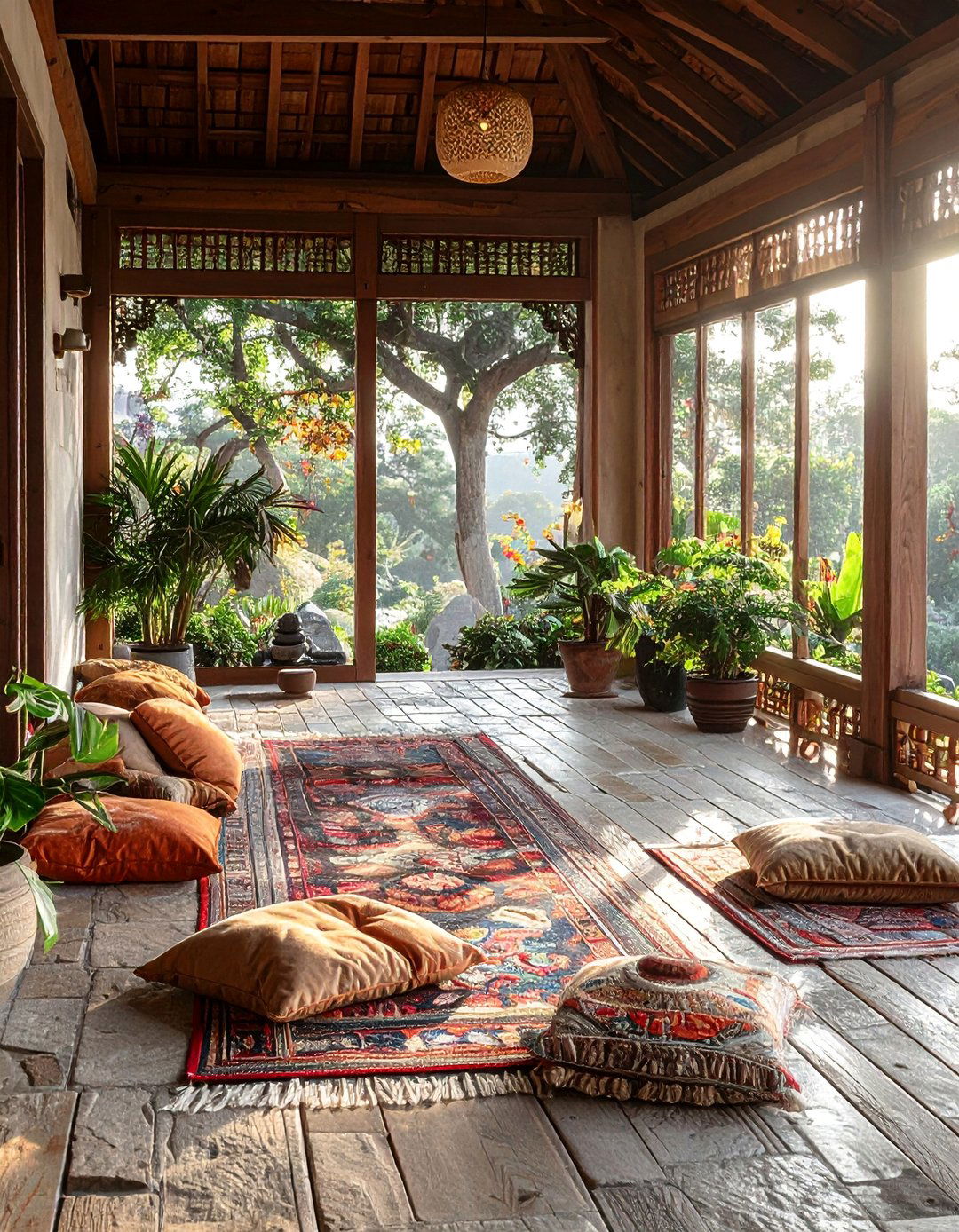 Meditation and Spiritual Retreat - 35 Three Season Porch Ideas for Year-Round Comfort