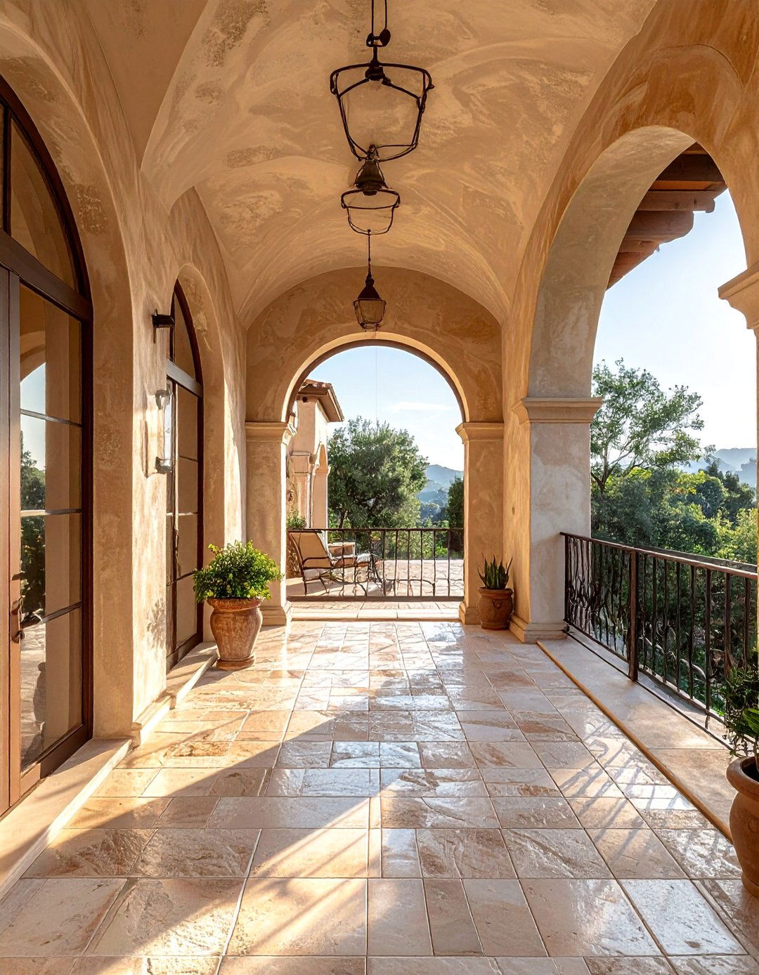Mediterranean Arched Glass Porch - 40 Glass Porch Design Ideas to Brighten Your Home