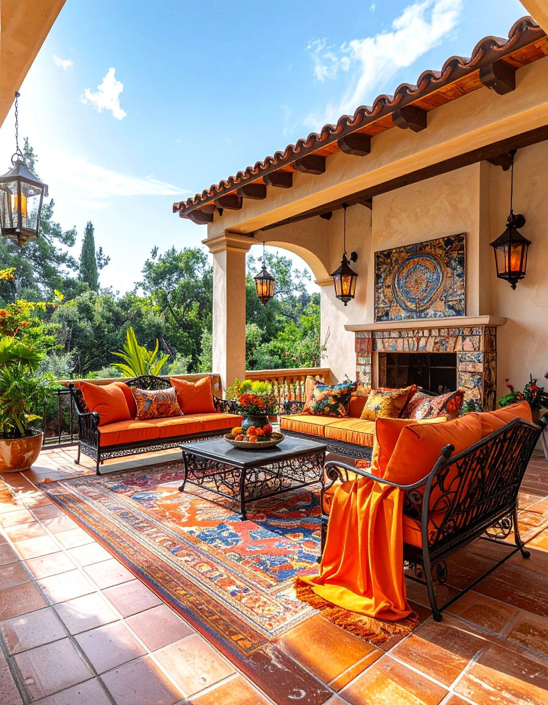 Mediterranean Terrace Oasis - 35 Three Season Porch Ideas for Year-Round Comfort