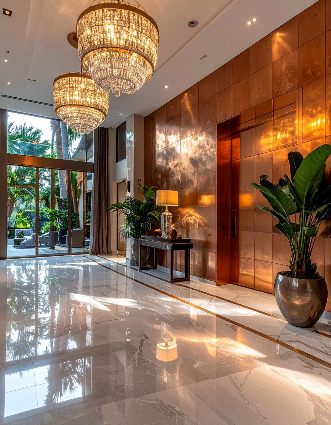 Metallic Accent Integration - 50 Foyer Decor Ideas to Make a Grand First Impression