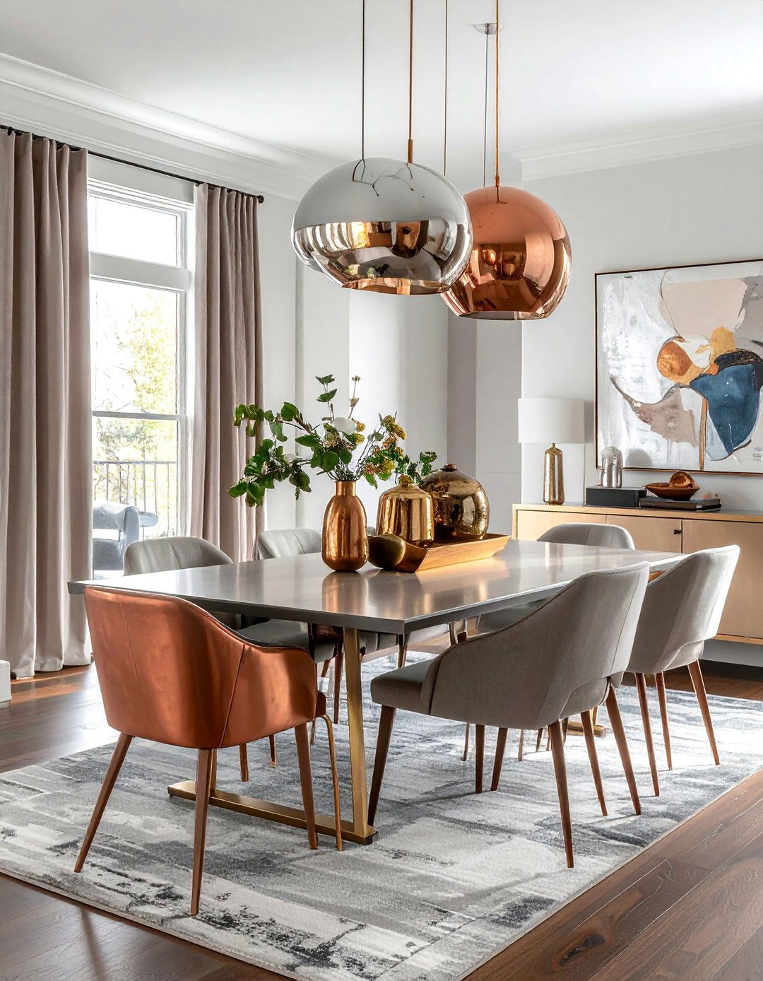 Metallic Accent Pieces - 40 Dining Room Decor Ideas to Elevate Your Meals