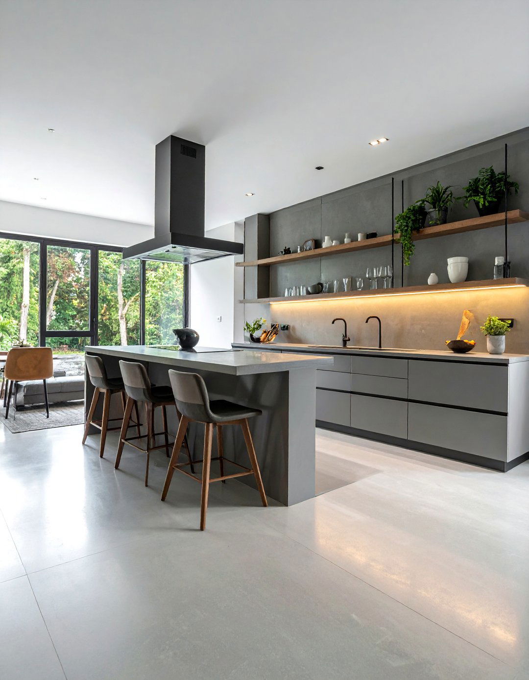 Microcement Concrete Floor Kitchen for a Modern Thin Finish - 25 Concrete Floor Kitchen Ideas for a Sleek Look