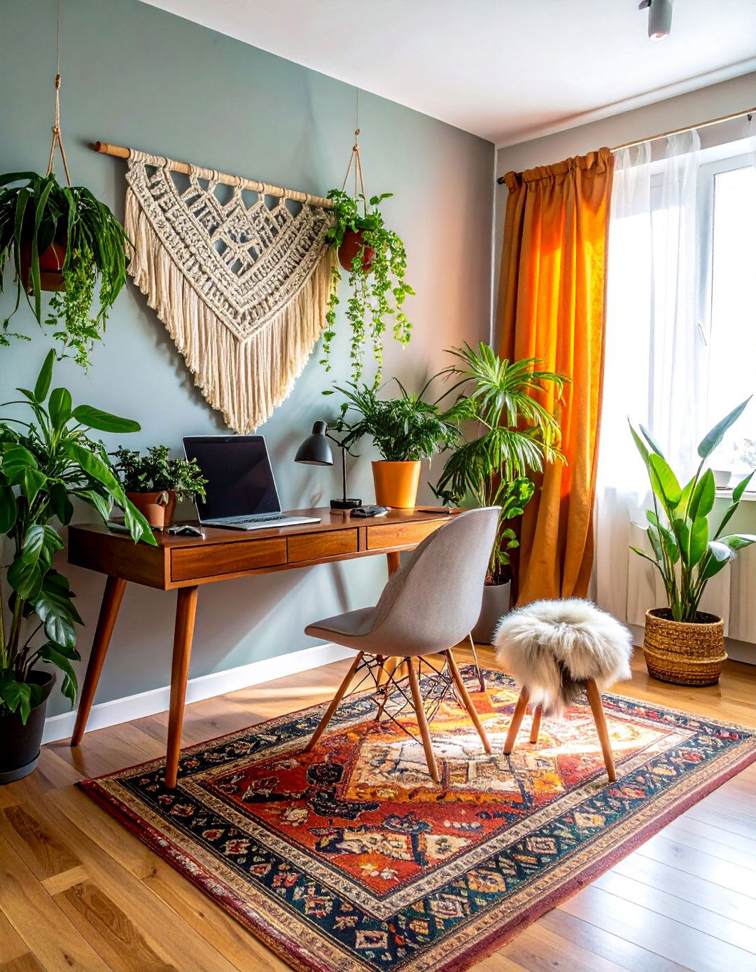 Mid Century Modern and Bohemian Eclectic Home Office - 25 Eclectic Home Office Ideas for Creative Workspaces