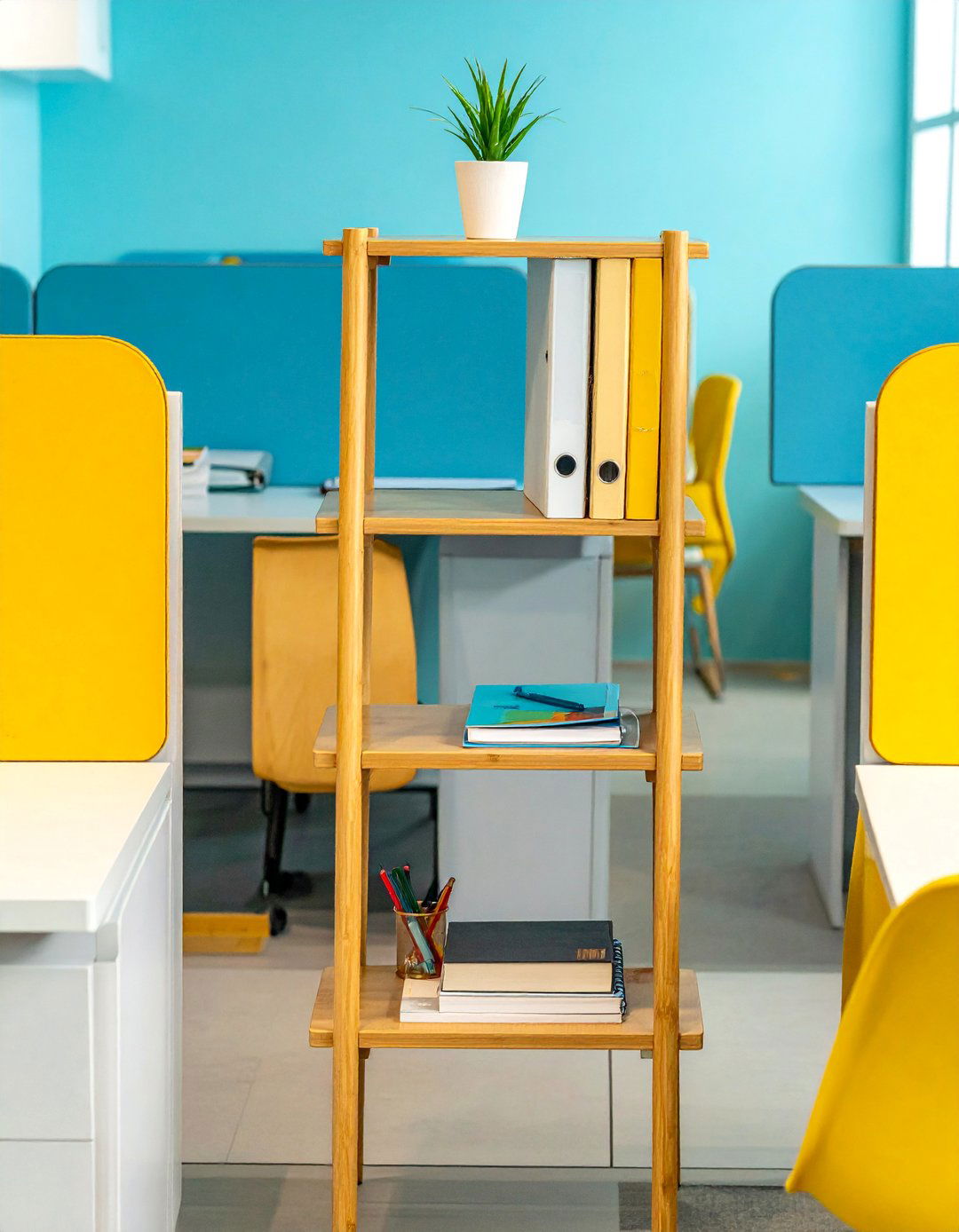 Mini Bookshelf - 30 Cubicle Decor Ideas to Personalize Your Workspace