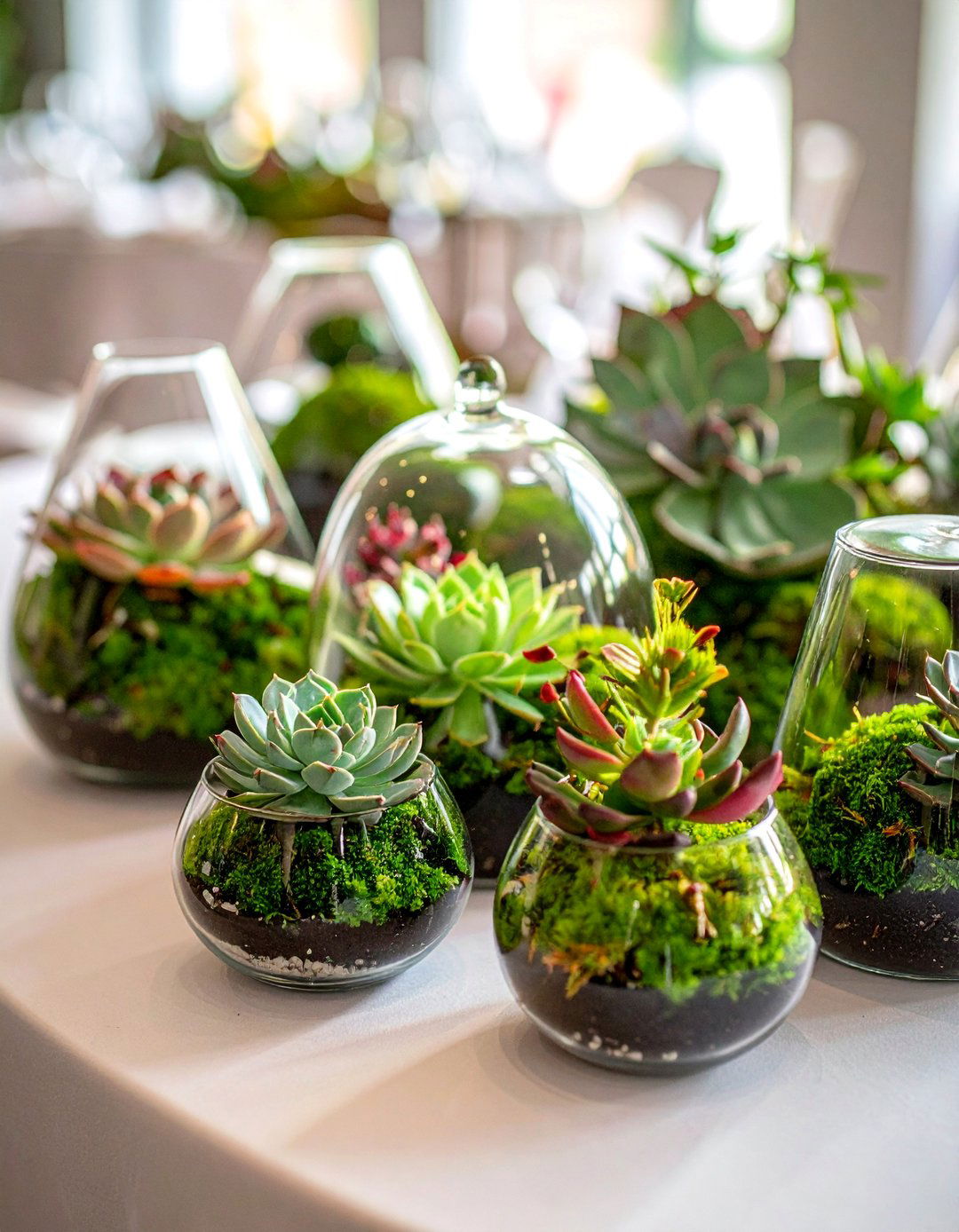 Miniature Terrarium Gardens - 30 Wedding Table Decoration Ideas for a Dreamy Setup