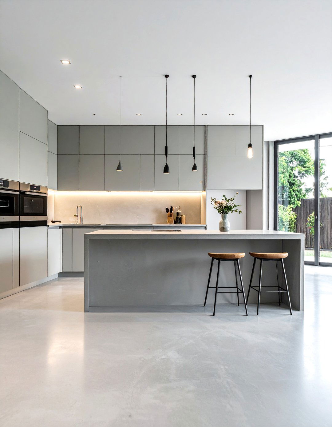 Minimalist Concrete Floor Kitchen with Clean Lines - 25 Concrete Floor Kitchen Ideas for a Sleek Look