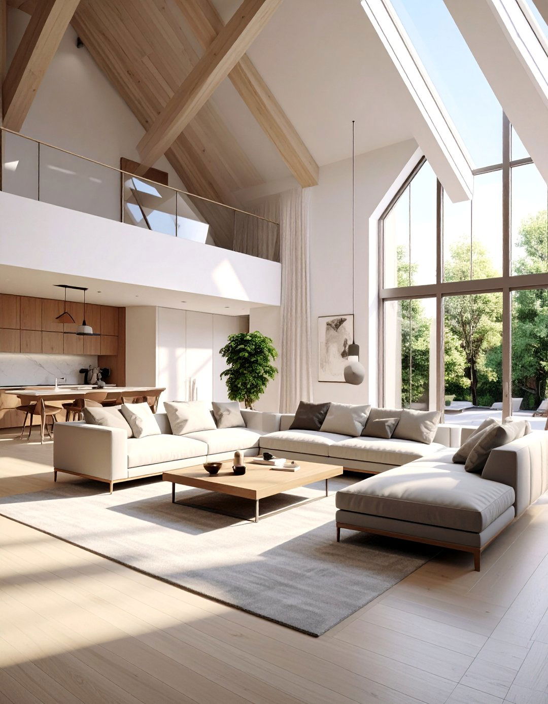 Minimalist Decor in a Vaulted Ceiling Living Room - 20 Open Concept Vaulted Ceiling Living Room Ideas