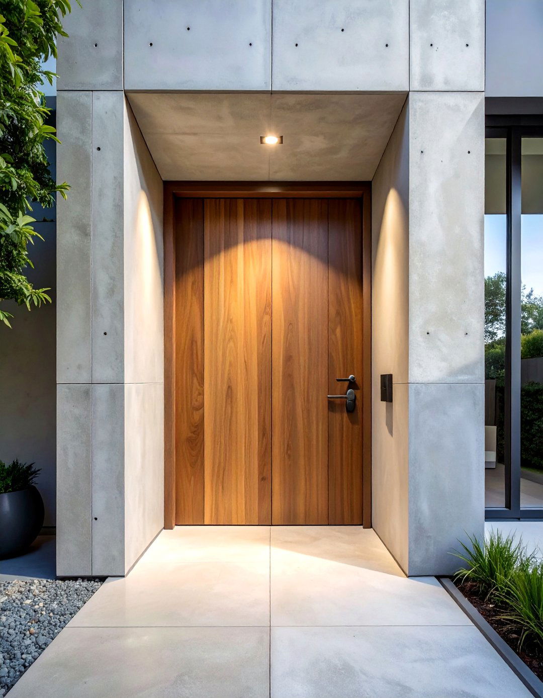 Minimalist Entryway with a Pivot Door - 35 Modern House Exterior Design Ideas for a Sleek Look