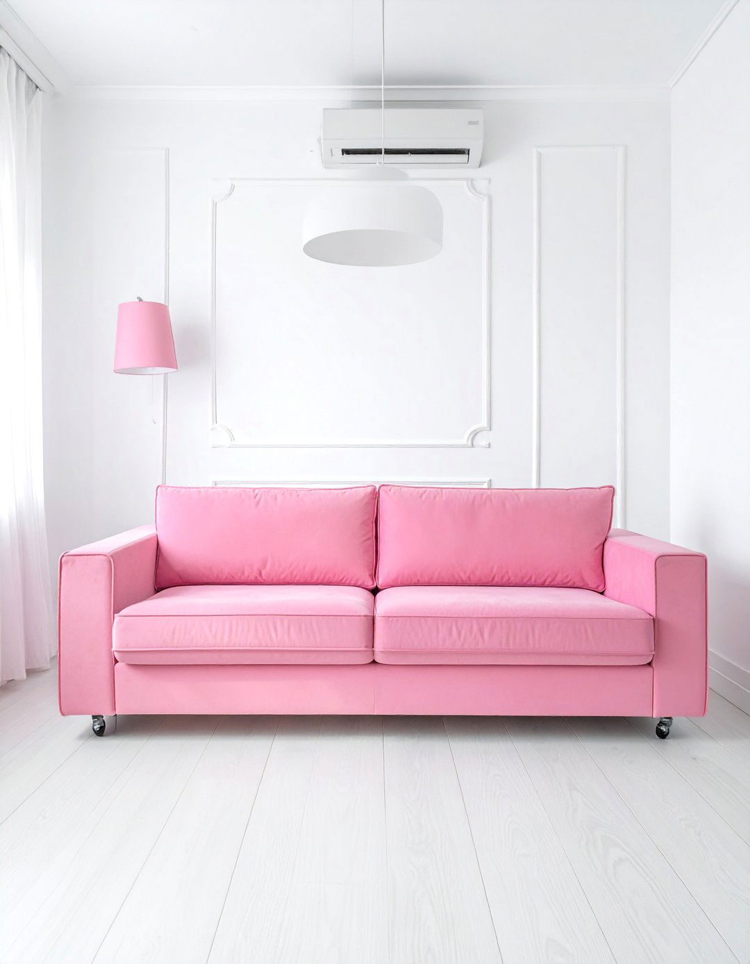 Minimalist Pink and White Living Room Layout - 20 Pink and White Living Room Ideas for a Cozy Look
