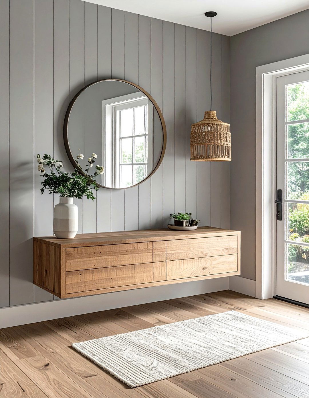 Minimalist Shiplap Wall Entryway Design - 25 Shiplap Wall Entryway Ideas to Welcome Guests