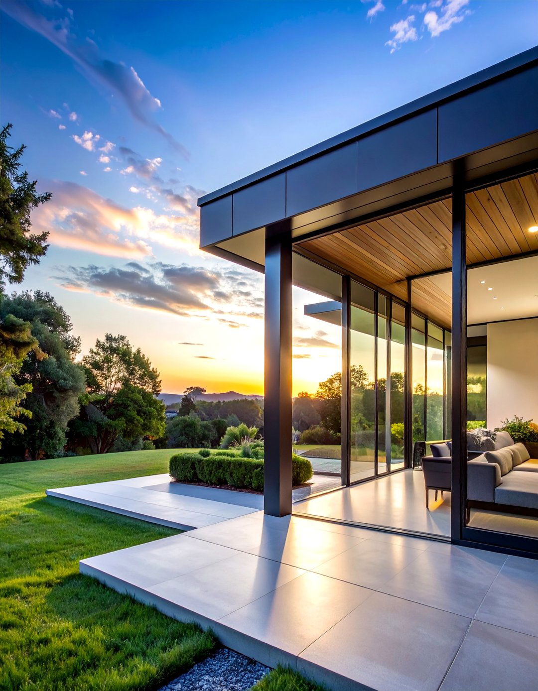 Minimalist Steel Frame Design - 40 Glass Porch Design Ideas to Brighten Your Home