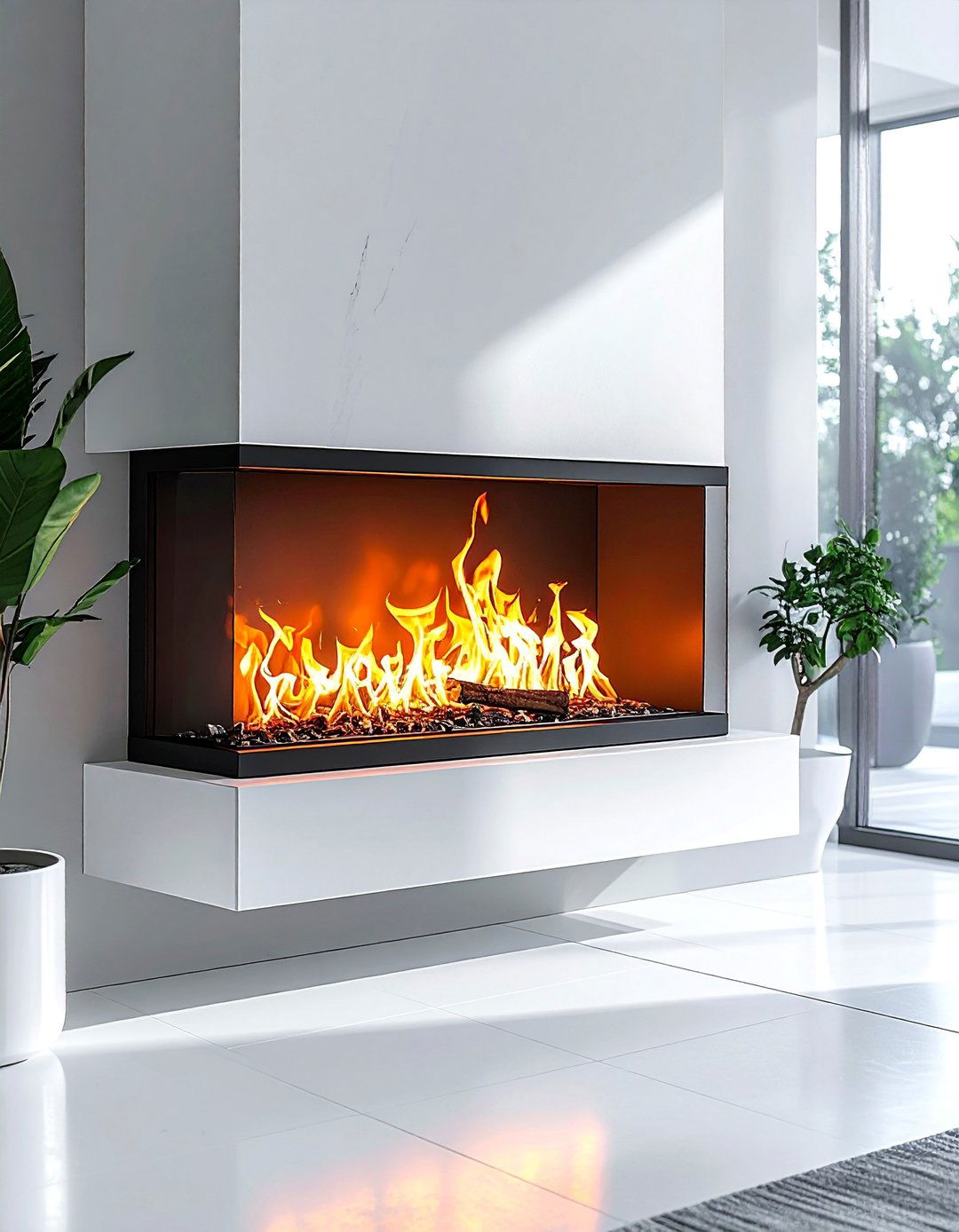 Minimalist Wall Mounted Designs - 40 Modern Fireplace Ideas to Warm Up Your Home