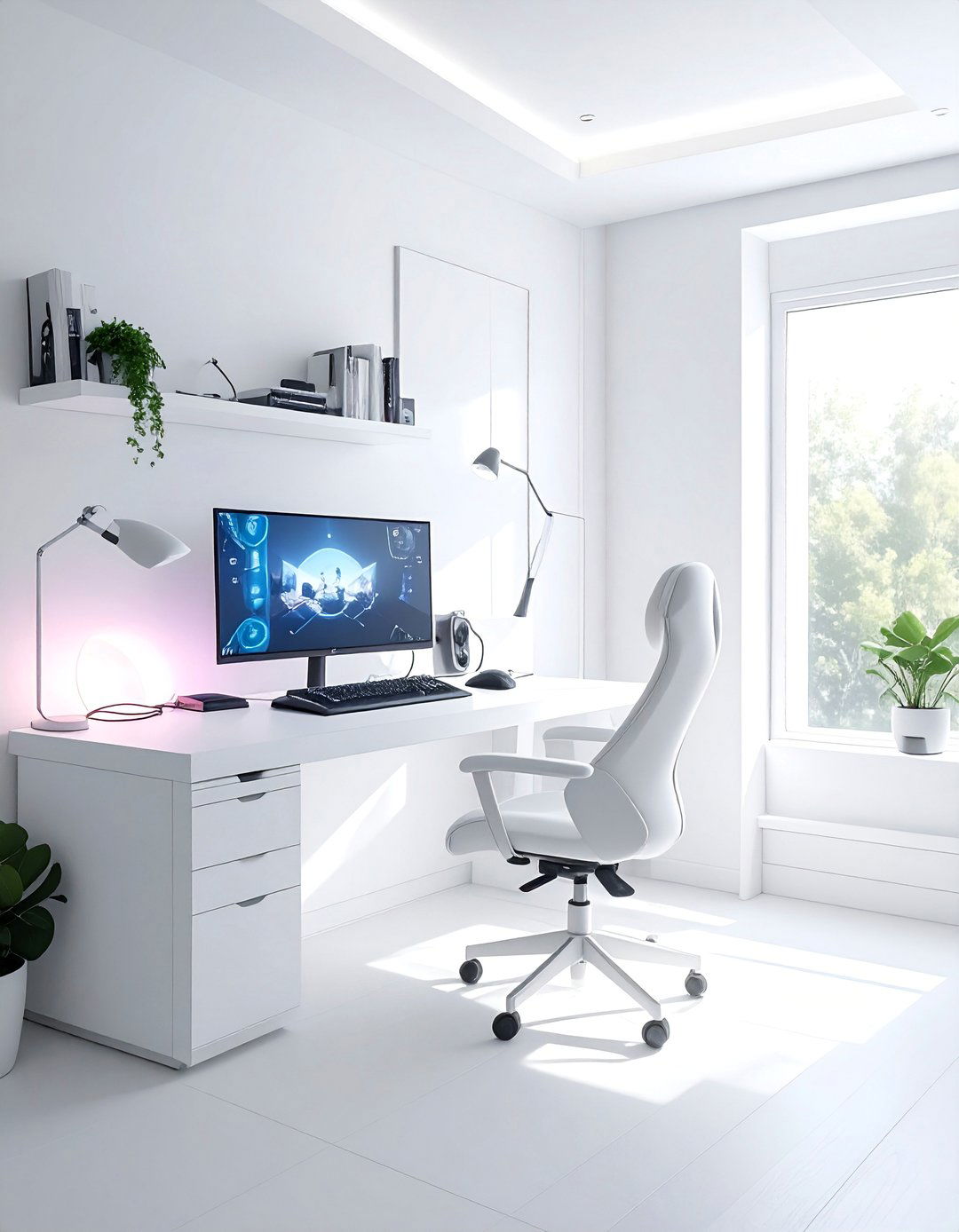 Minimalist White Gaming Room - 20 Gamer Girl Room Ideas for a Fun and Stylish Setup