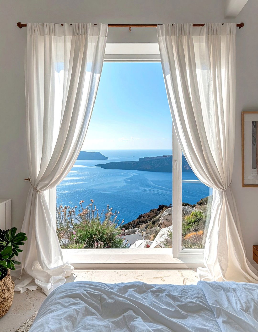 Minimalist Window Treatments - 20 Greek Style Home Ideas for a Mediterranean Vibe