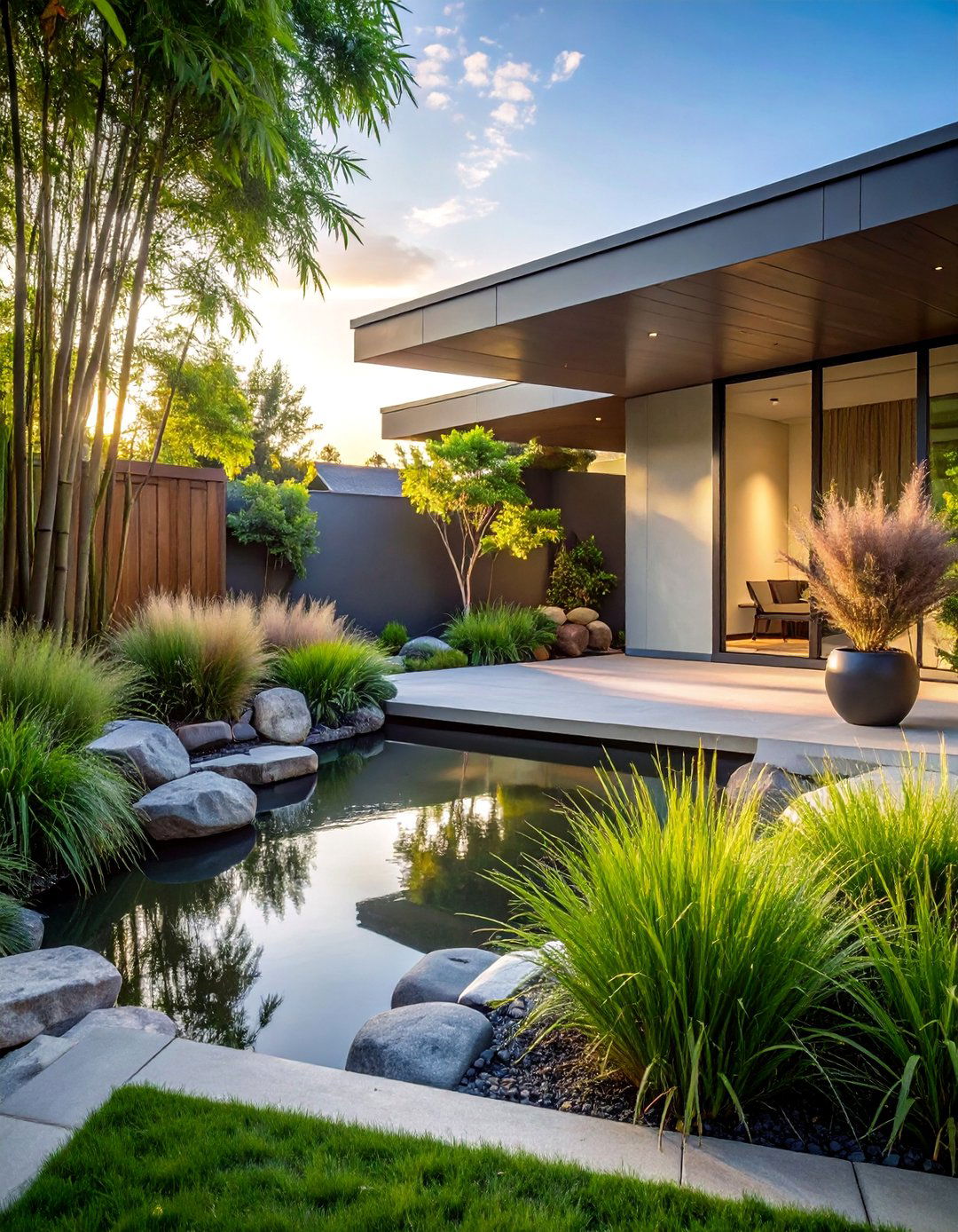 Minimalist Zen Design - 40 Front Yard Landscaping Ideas to Boost Curb Appeal