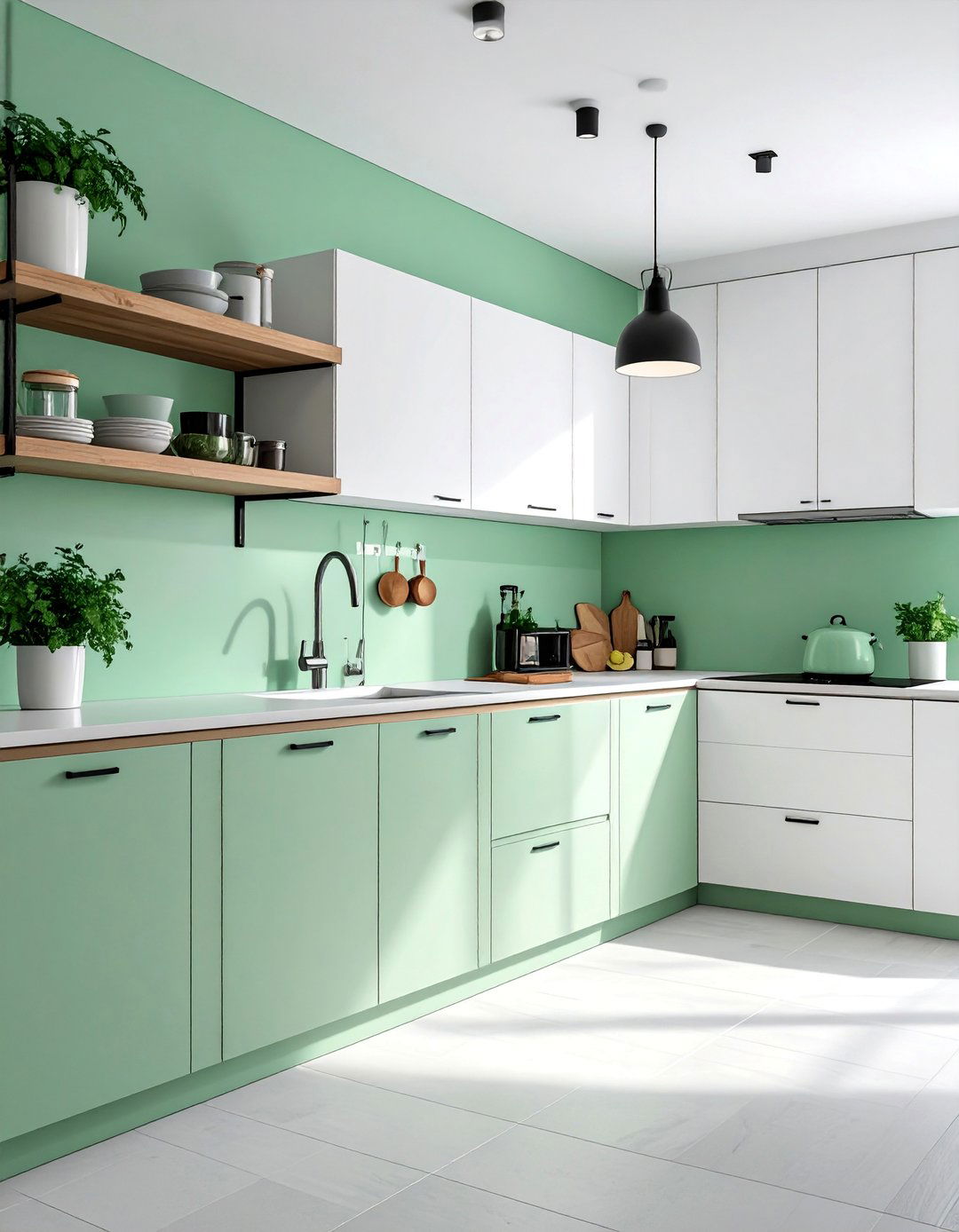 Mint Green Painted Kitchen Walls - 30 Mint Green Kitchen Ideas for a Fresh Look
