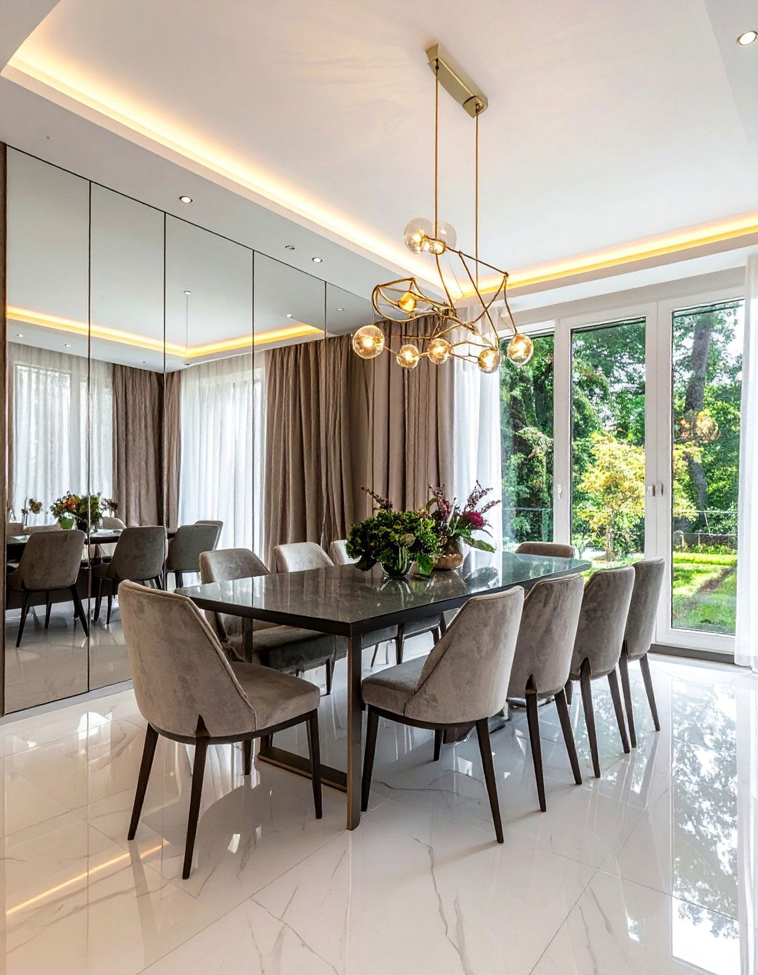 Mirror Panel Wall - 25 Dining Room Mirror Ideas to Reflect Your Style