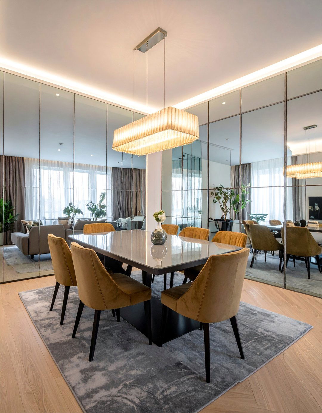 Mirrored Wall Treatments - 40 Dining Room Decor Ideas to Elevate Your Meals
