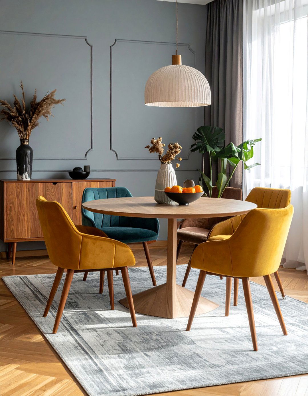 Mixed Chair Styles with Cohesive Color Palette - 40 Luxurious Dining Room Ideas for Elegant Entertaining
