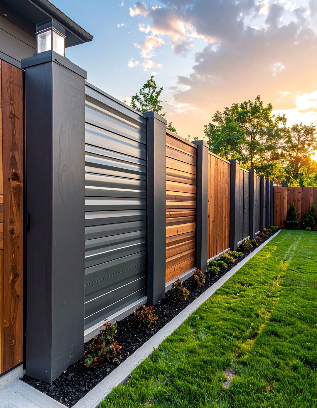 Mixed Material Fence - 25 Decorative Fence Ideas to Enhance Your Outdoor Space