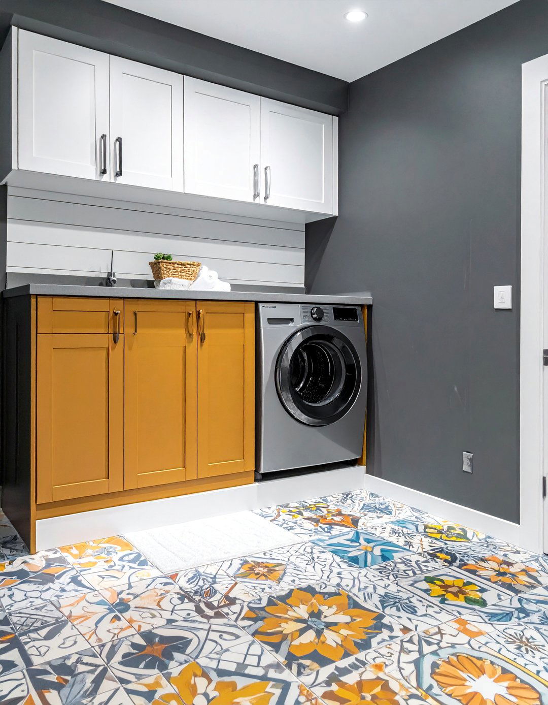 Mixed Material Shiplap Laundry Room - 20 Shiplap Laundry Room Ideas for a Cozy Feel
