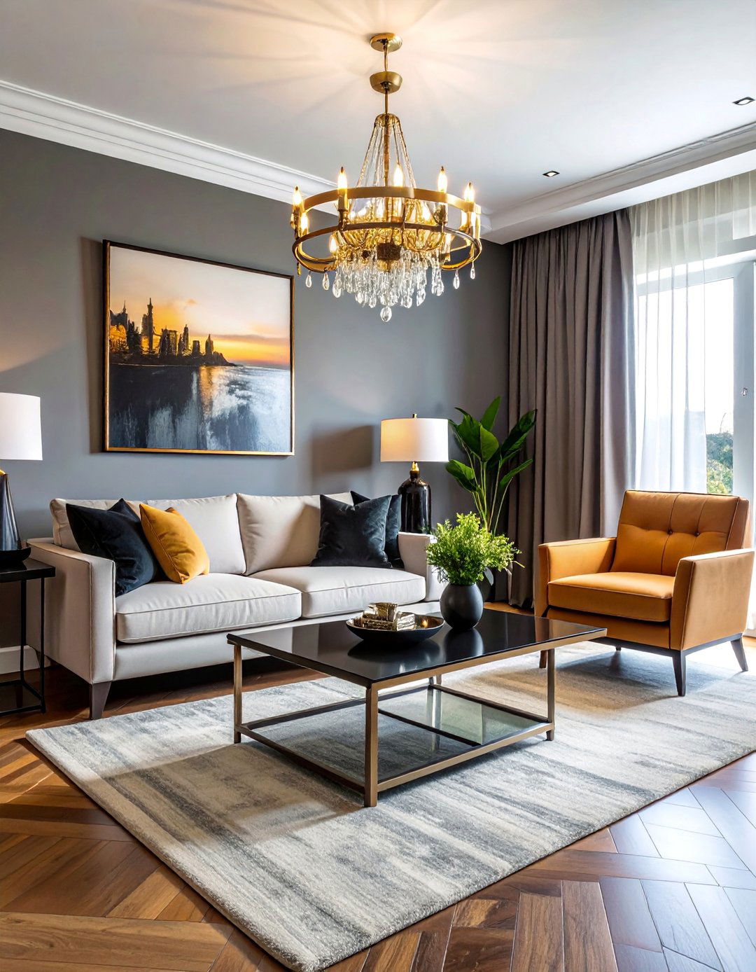 Mixing Metallic Finishes - 40 Transitional Living Room Ideas for Modern Homes