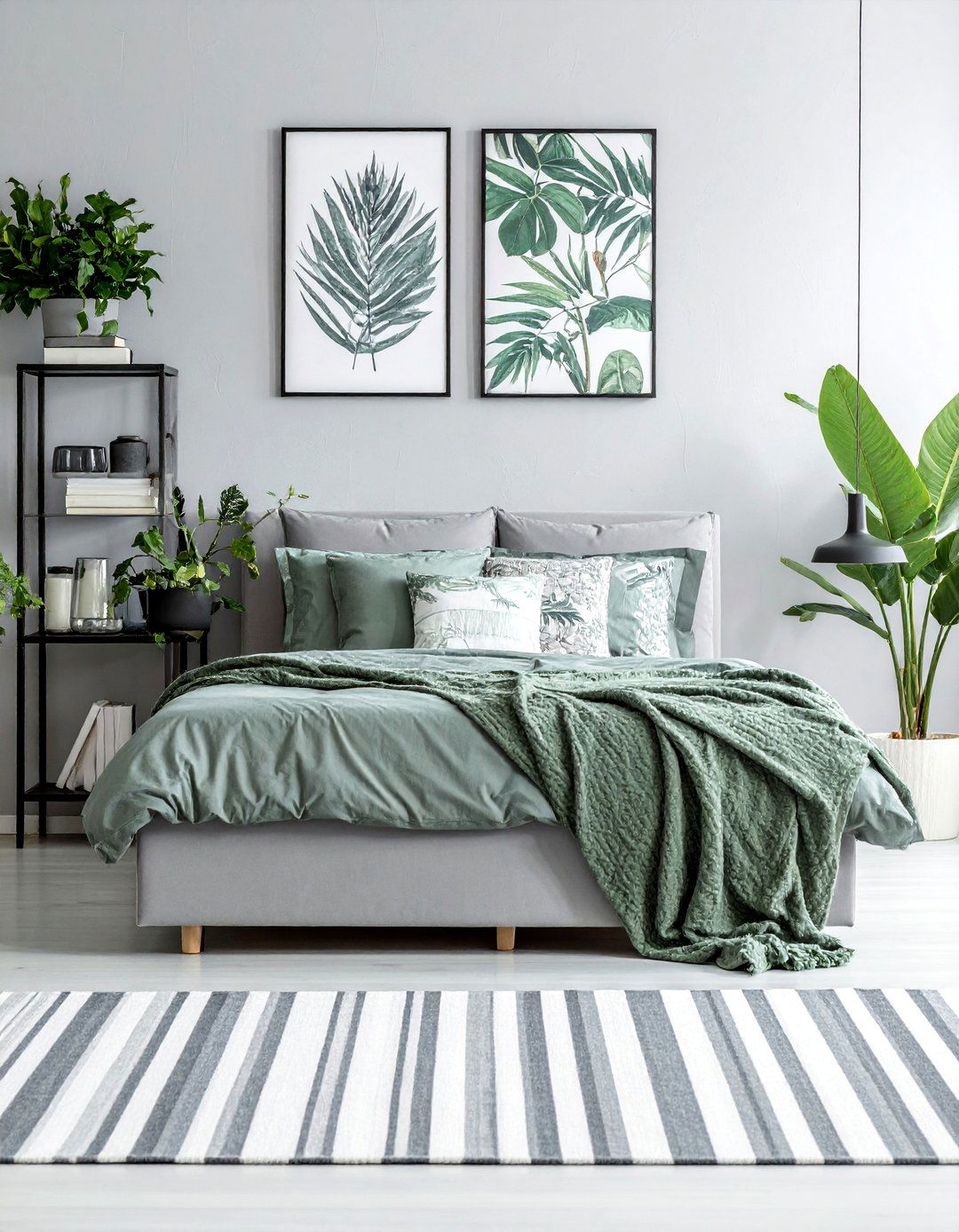 Mixing Sage Green and Grey Patterns - 25 Sage Green and Grey Bedroom Ideas for a Relaxing Retreat