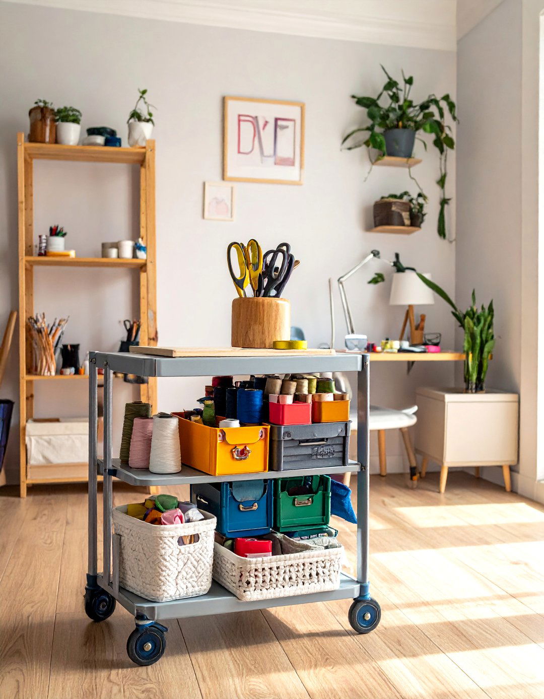 Mobile Cart Station Setup - 25 Craft Room Ideas for an Organized and Creative Space